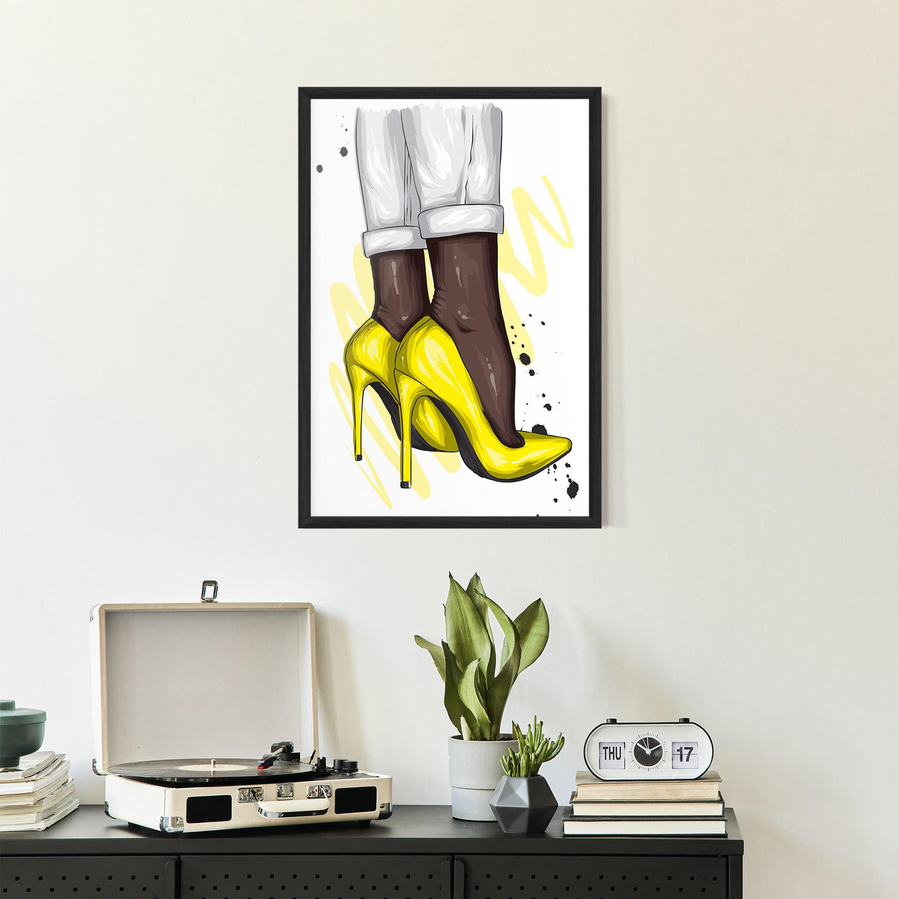Keretezett Poszter Yellow Shoes mockup 2