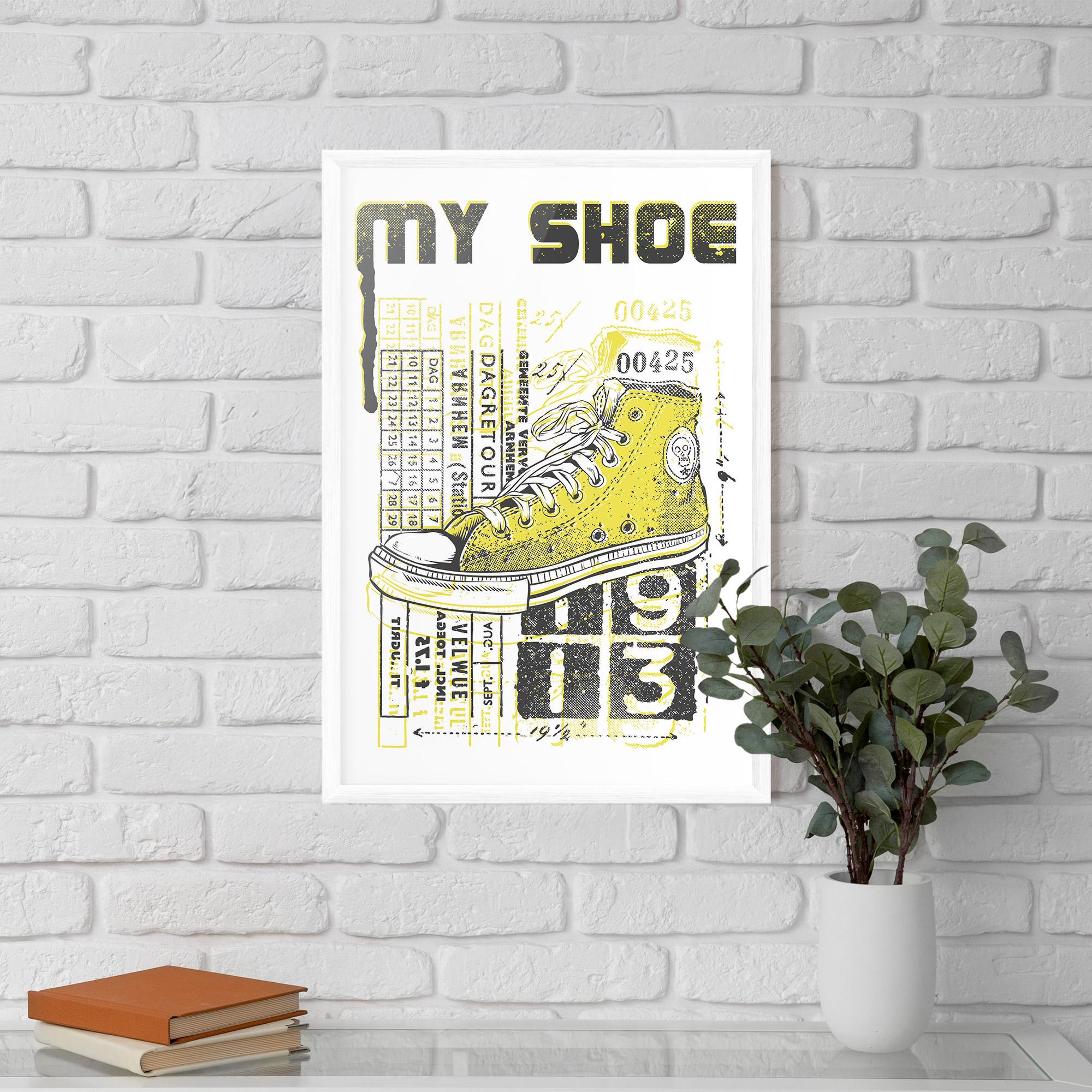 Keretezett Poszter My Shoe Yellow mockup 5
