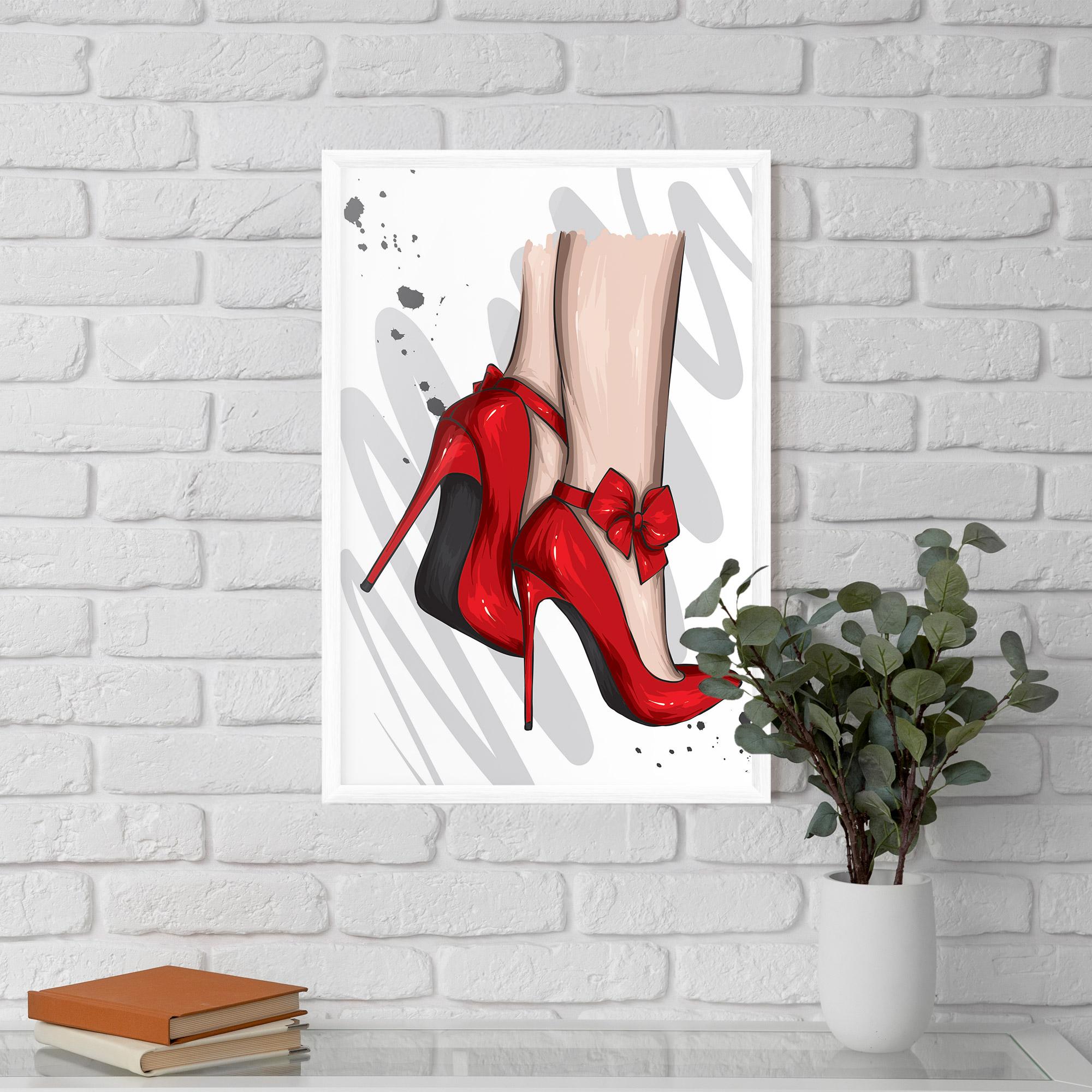 Keretezett Poszter Red Bow Heels mockup 5