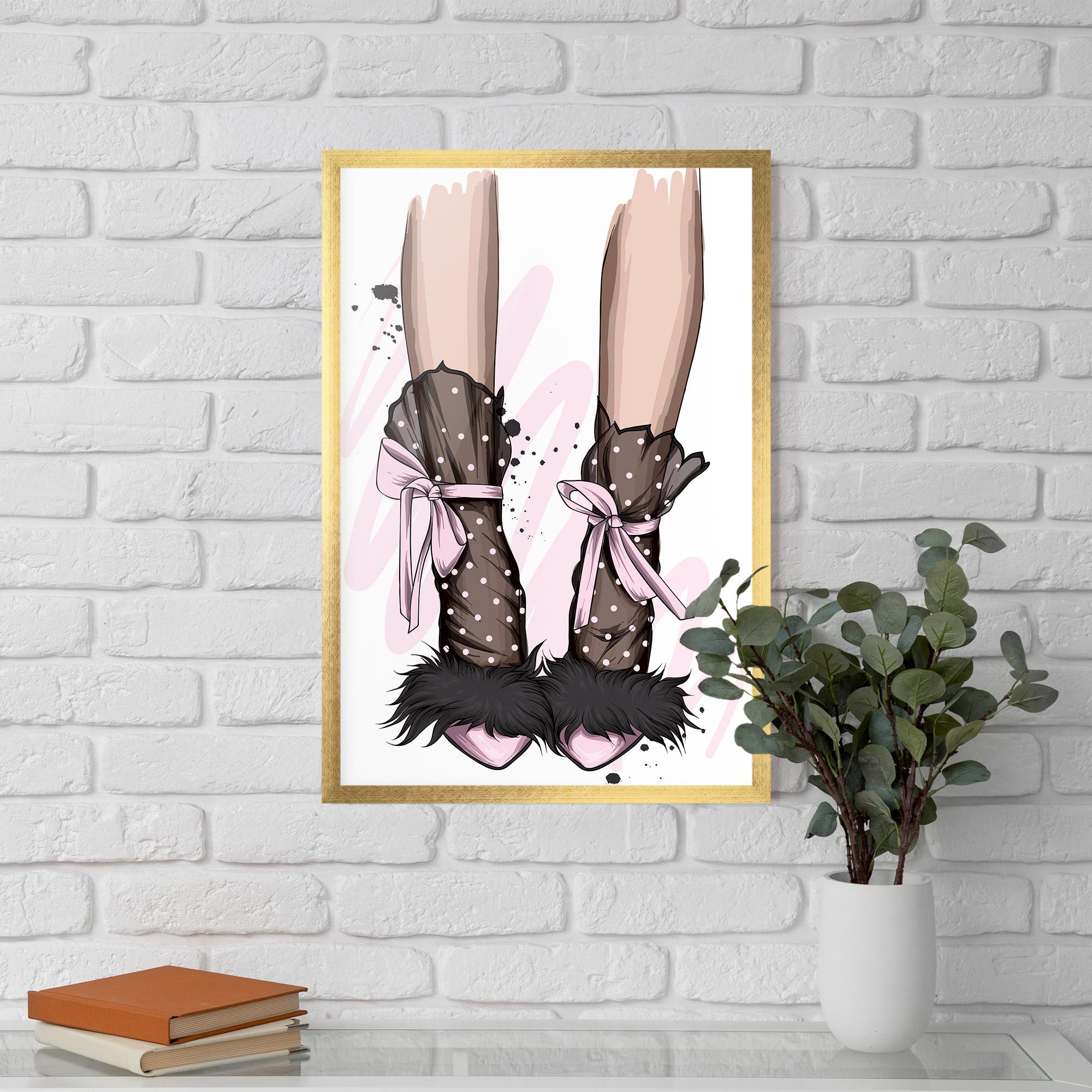 Keretezett Poszter Black Cute Heels mockup 5