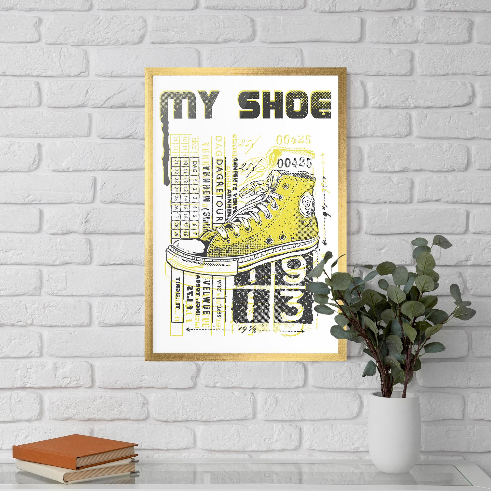 Keretezett Poszter My Shoe Yellow mockup 5
