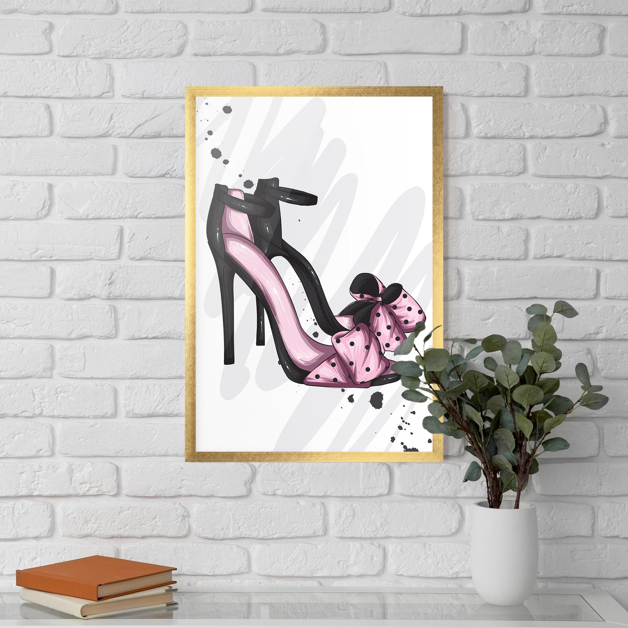 Keretezett Poszter Pink Black Heels mockup 5