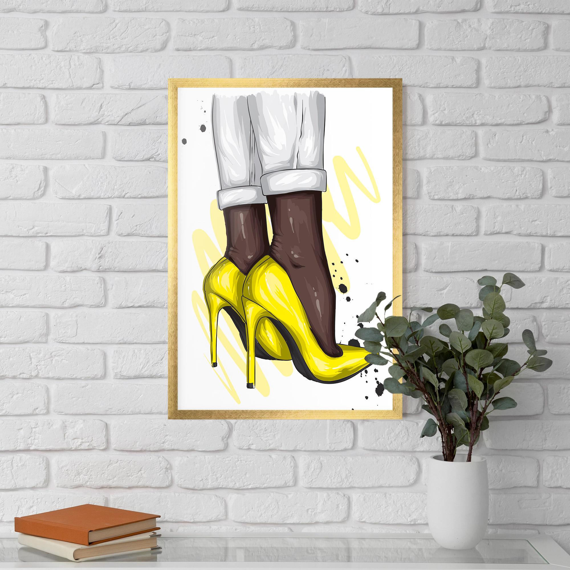 Keretezett Poszter Yellow Shoes mockup 5