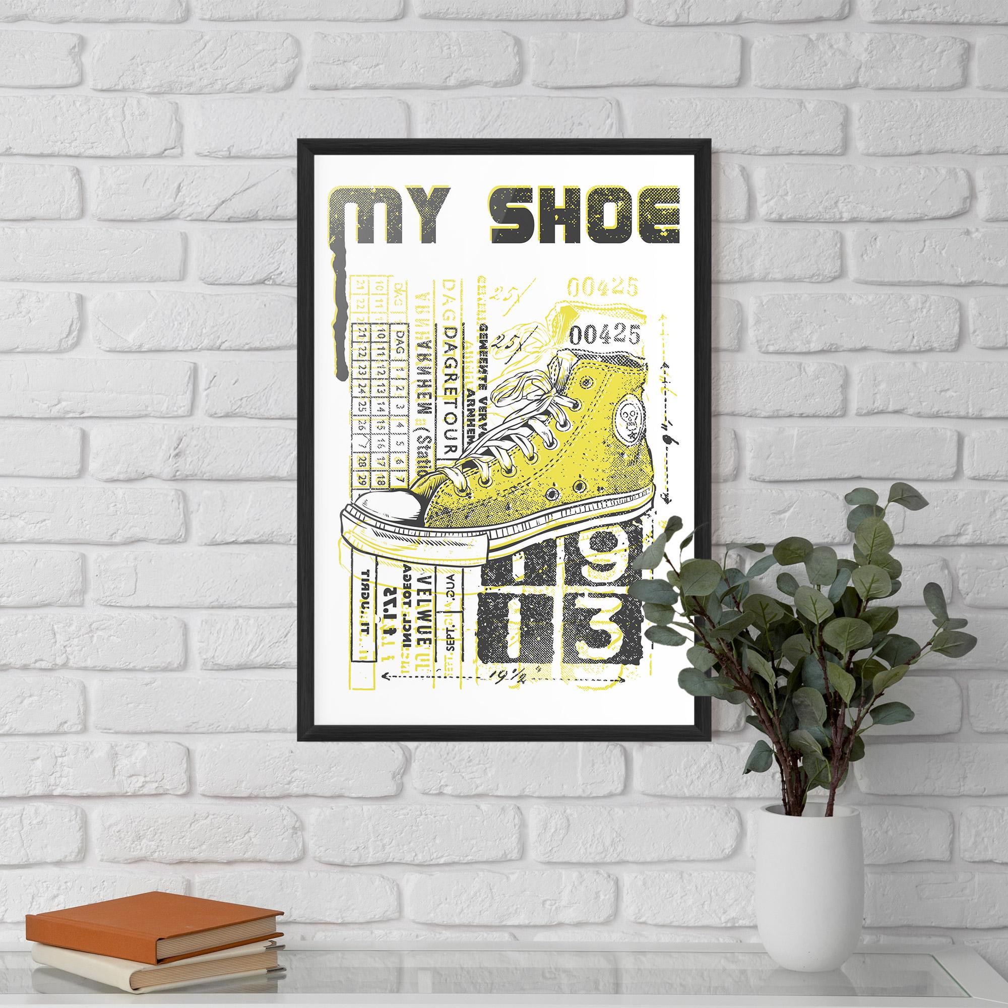 Keretezett Poszter My Shoe Yellow mockup 5