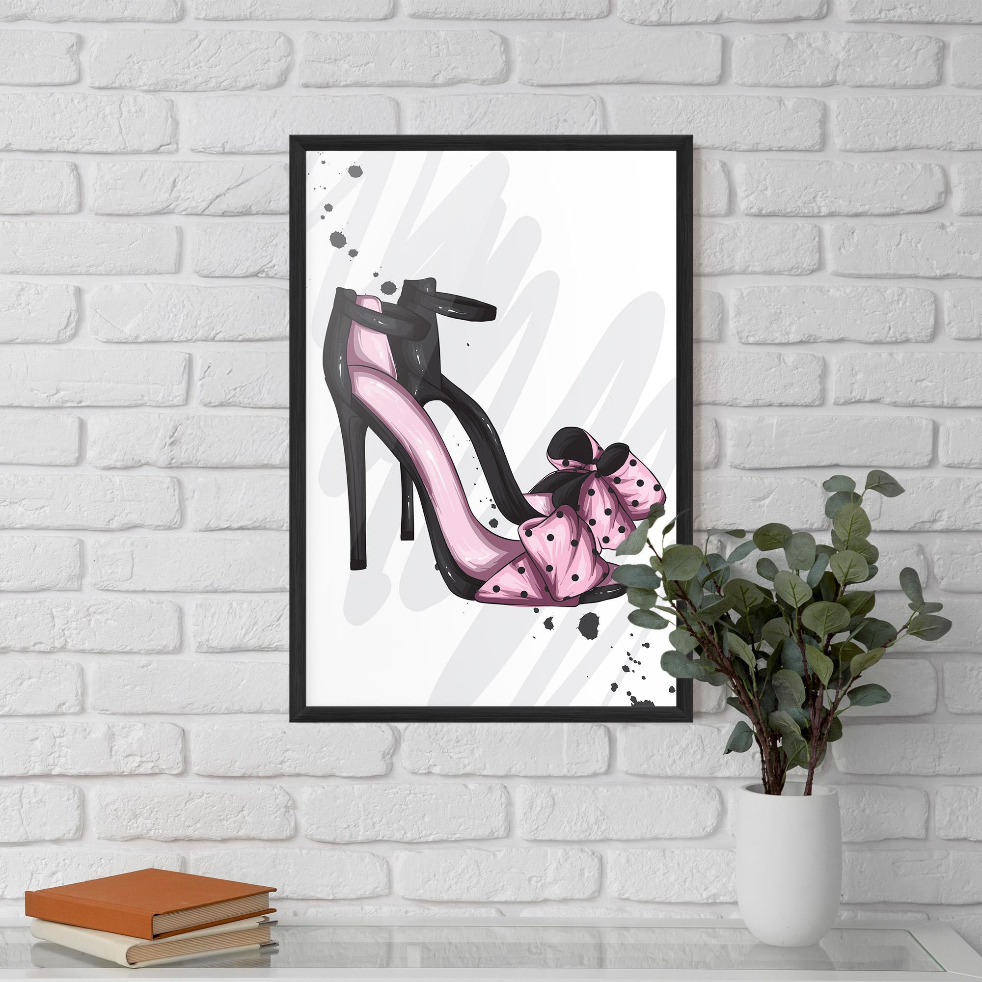 Keretezett Poszter Pink Black Heels mockup 5