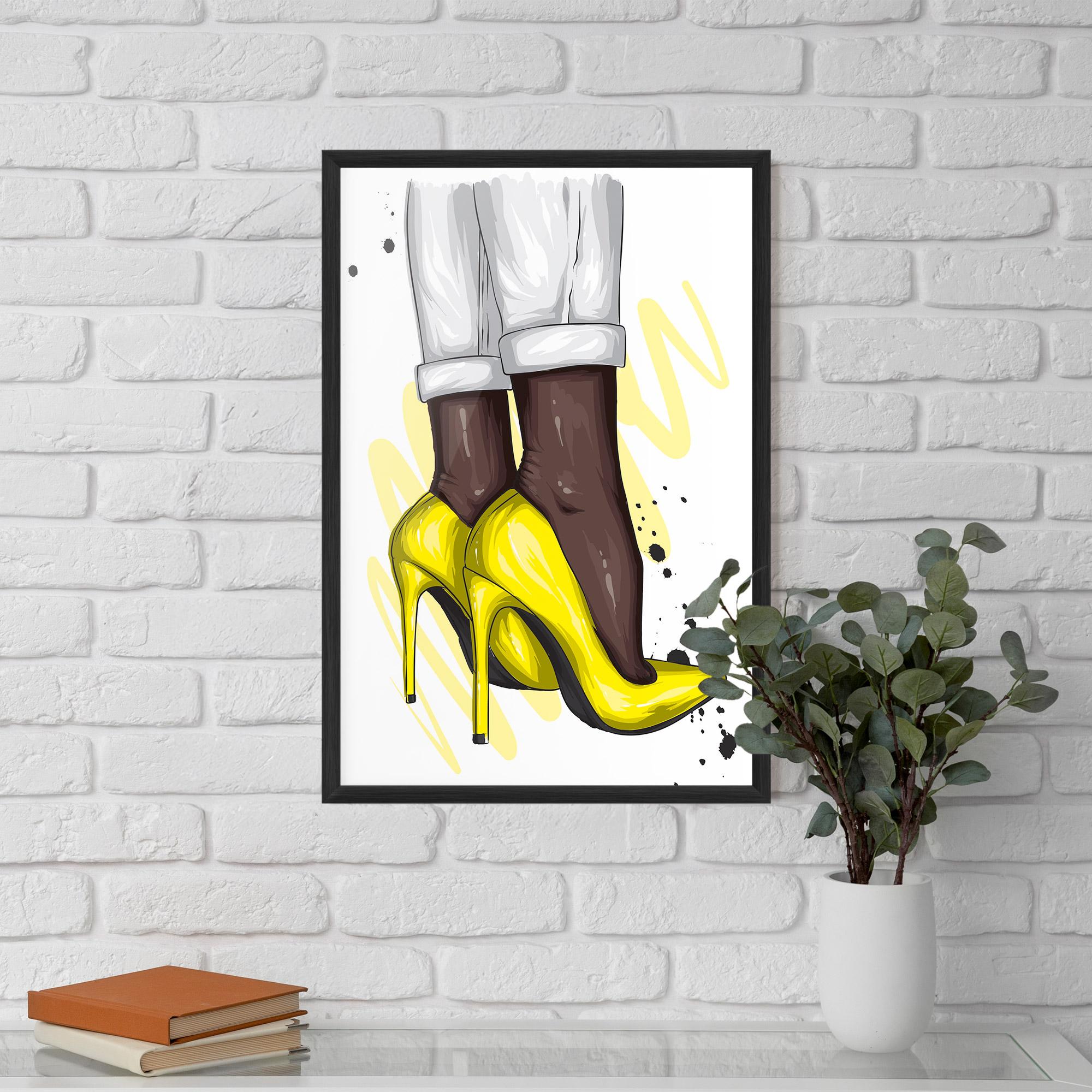 Keretezett Poszter Yellow Shoes mockup 5