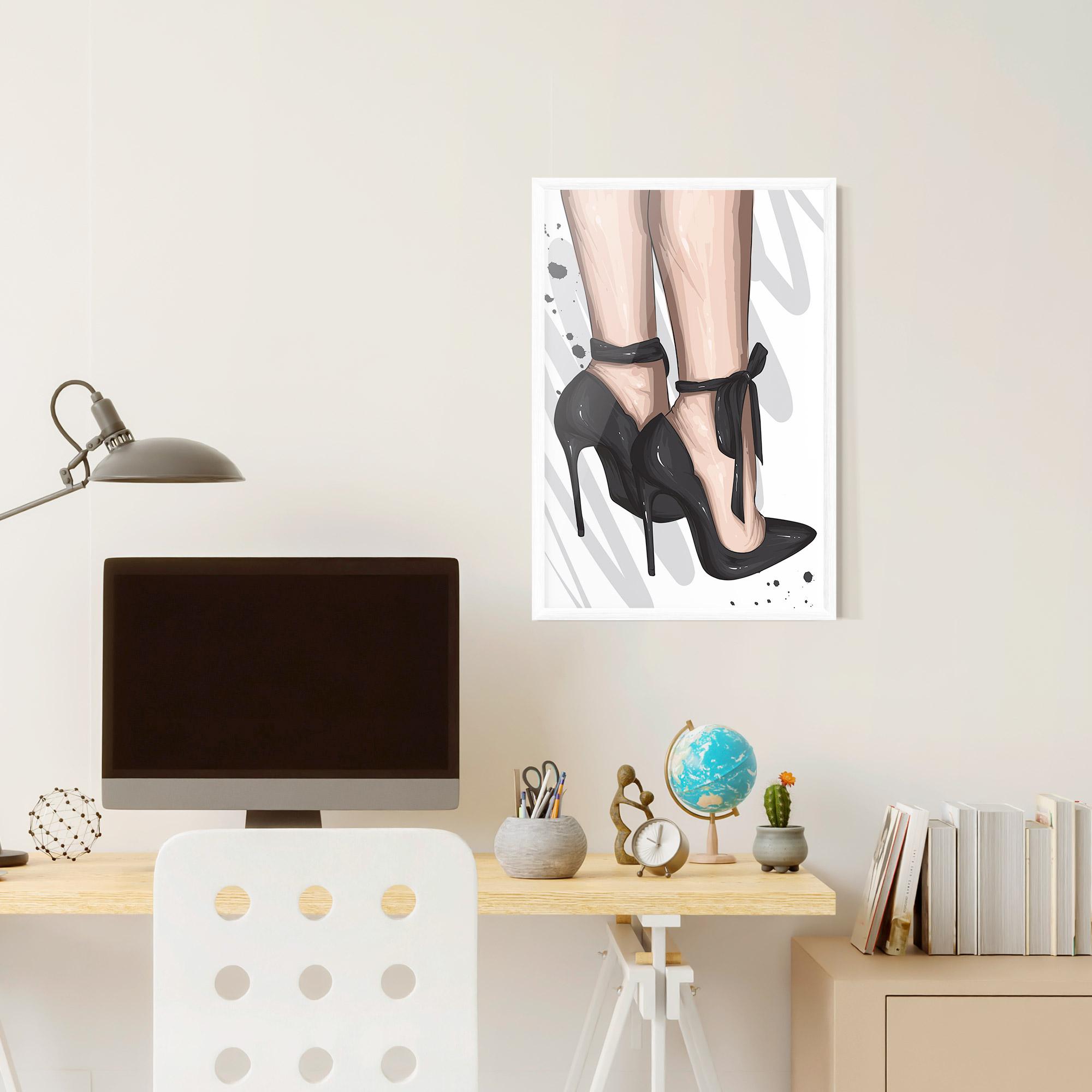 Keretezett Poszter Black Woman Shoes mockup 6