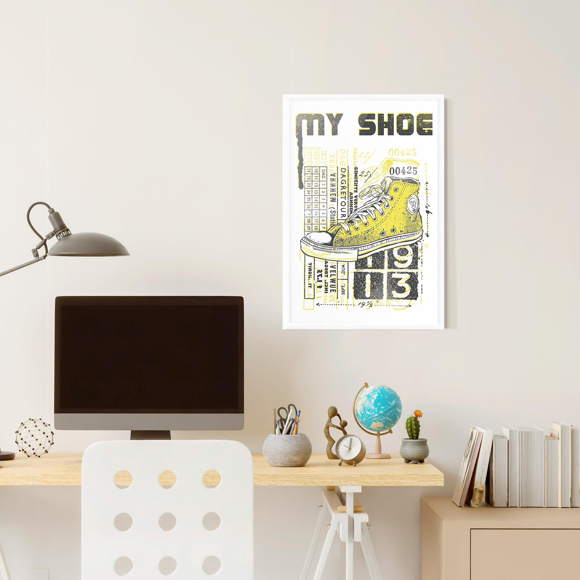 Keretezett Poszter My Shoe Yellow mockup 6
