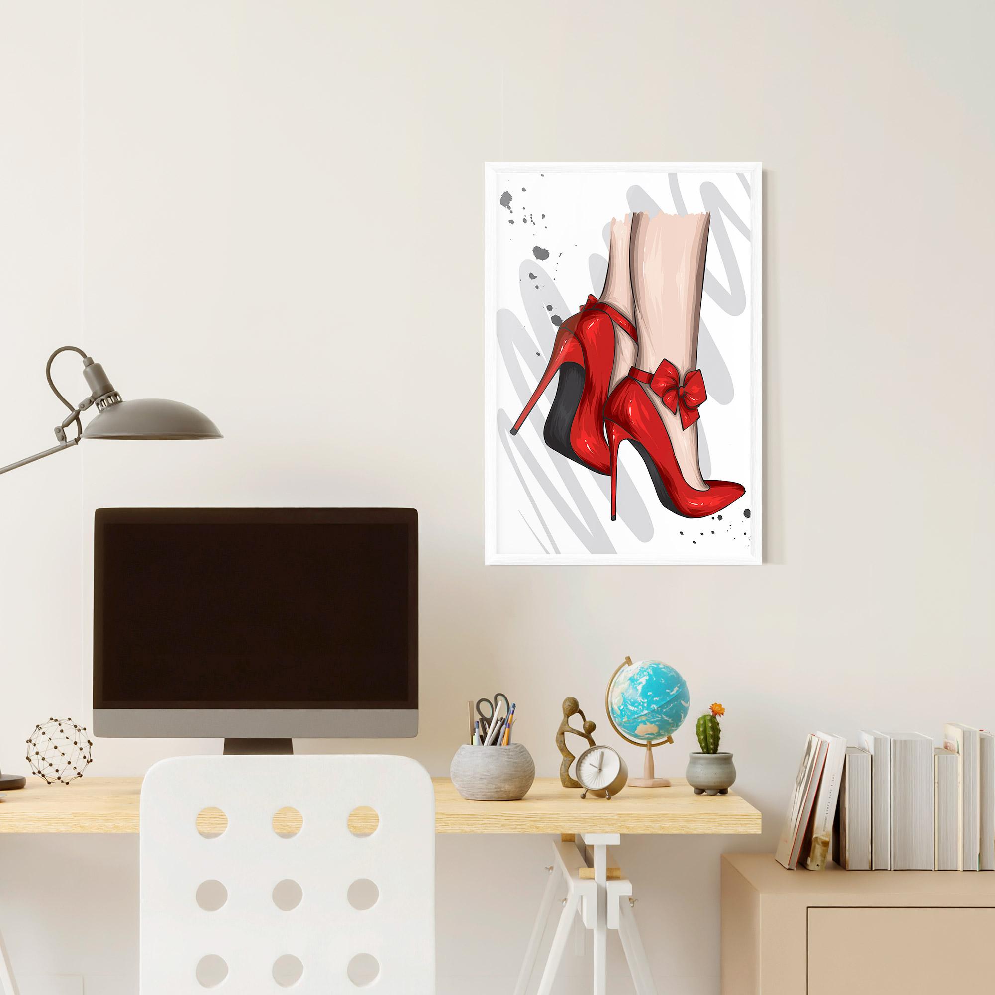 Keretezett Poszter Red Bow Heels mockup 6
