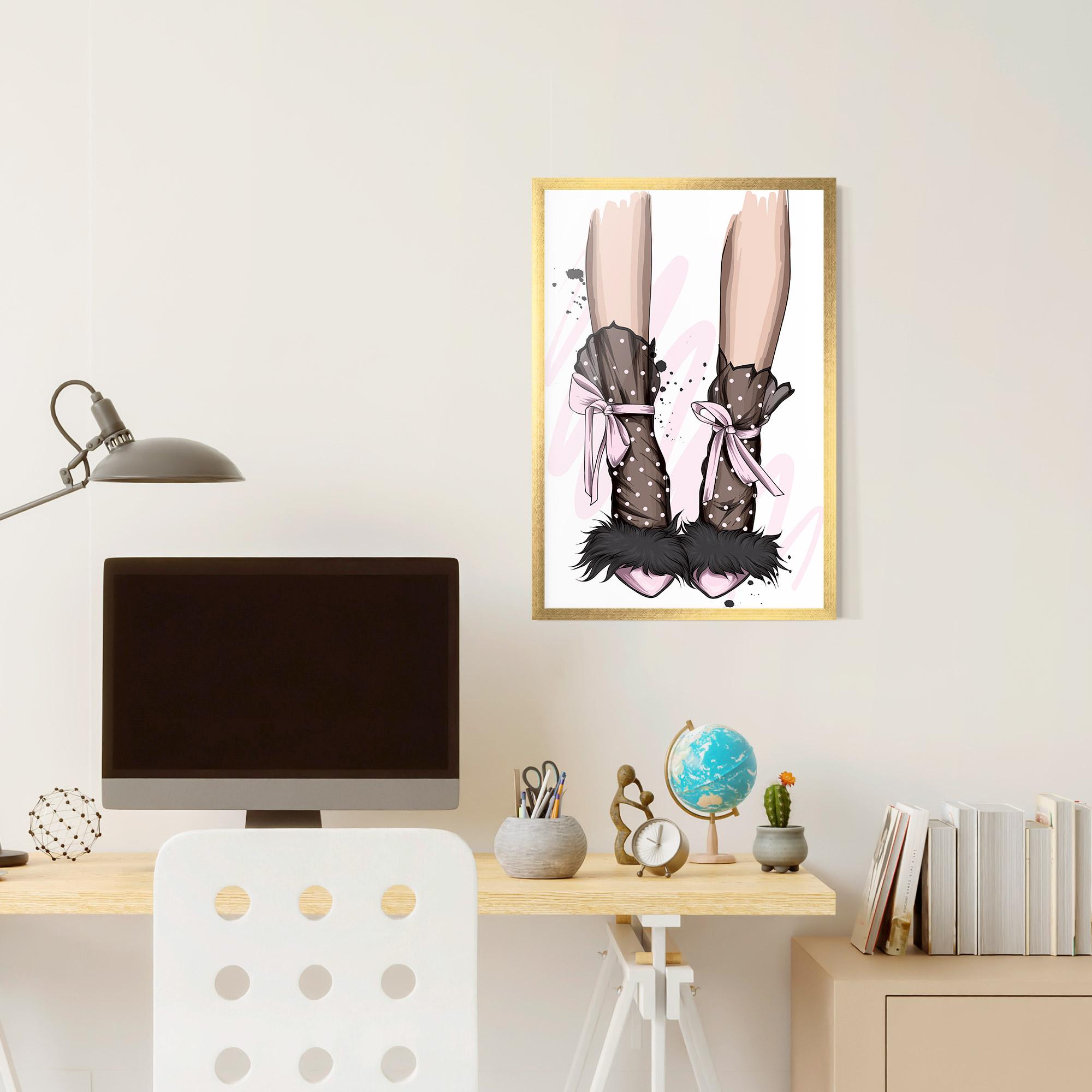 Keretezett Poszter Black Cute Heels mockup 6