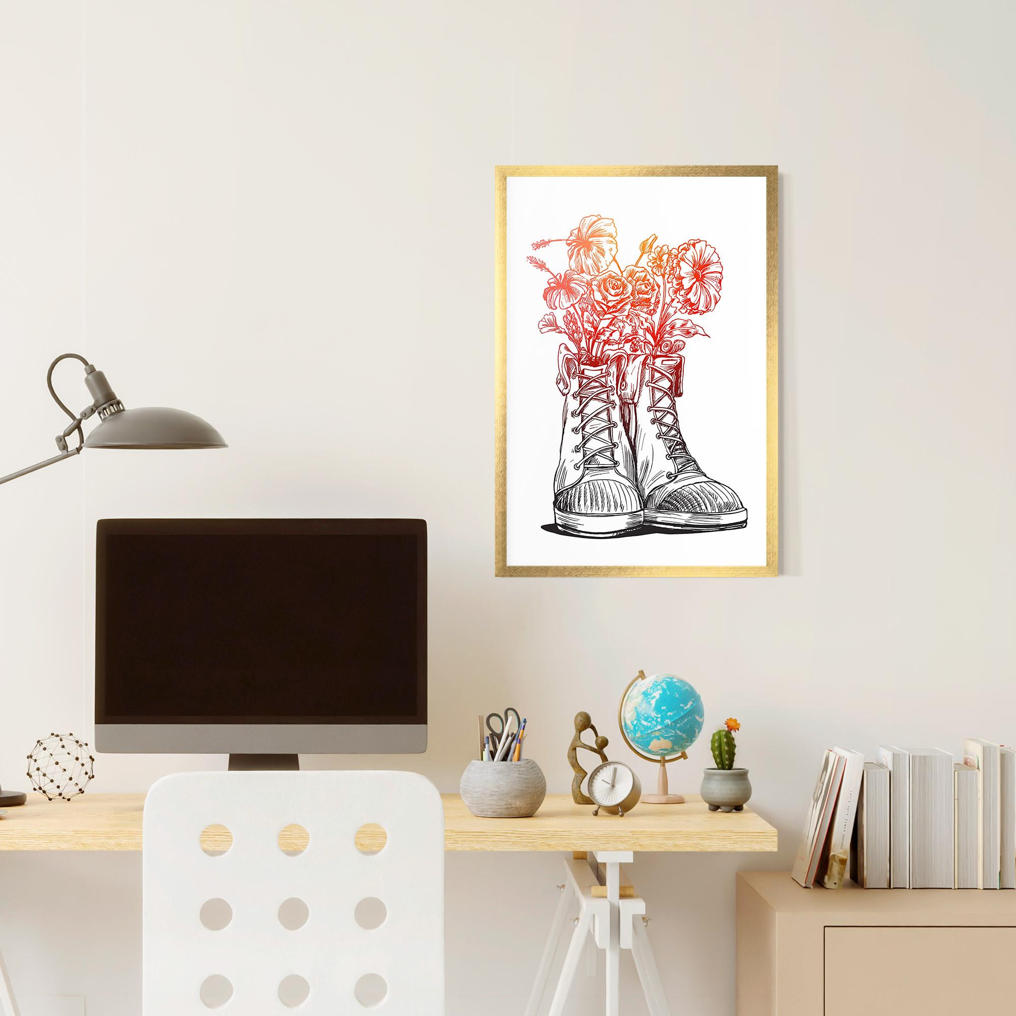 Keretezett Poszter Flower In Shoes mockup 6