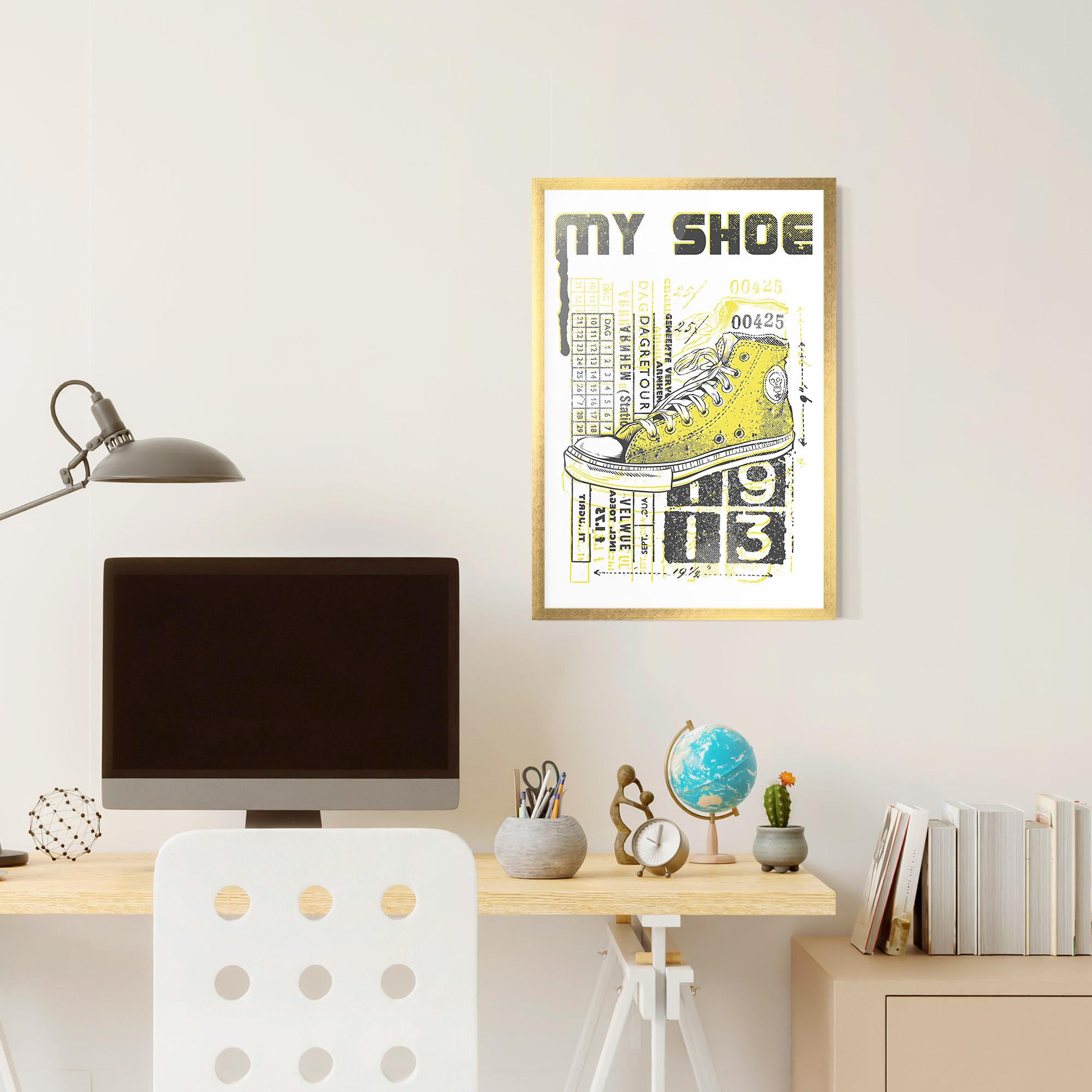 Keretezett Poszter My Shoe Yellow mockup 6