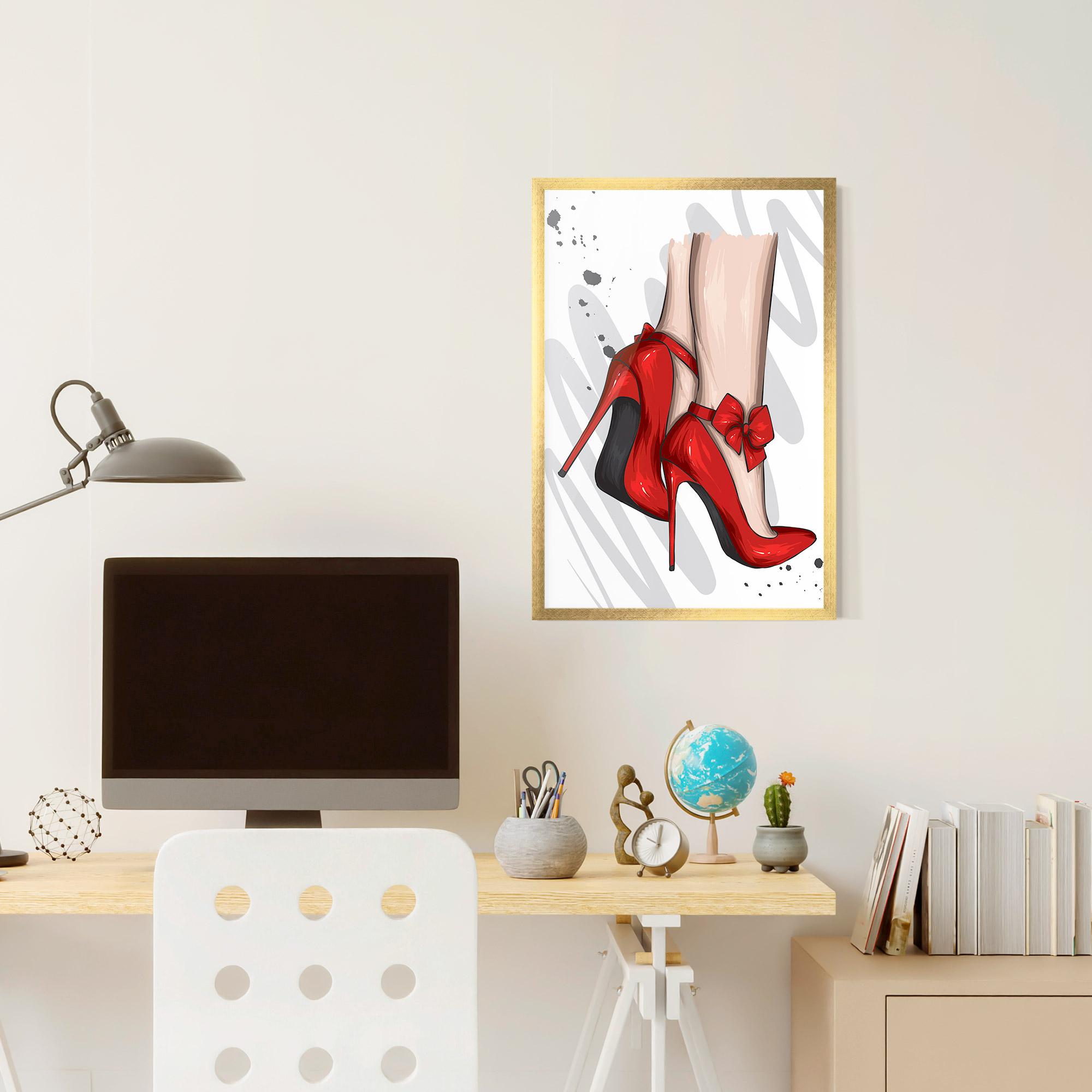 Keretezett Poszter Red Bow Heels mockup 6