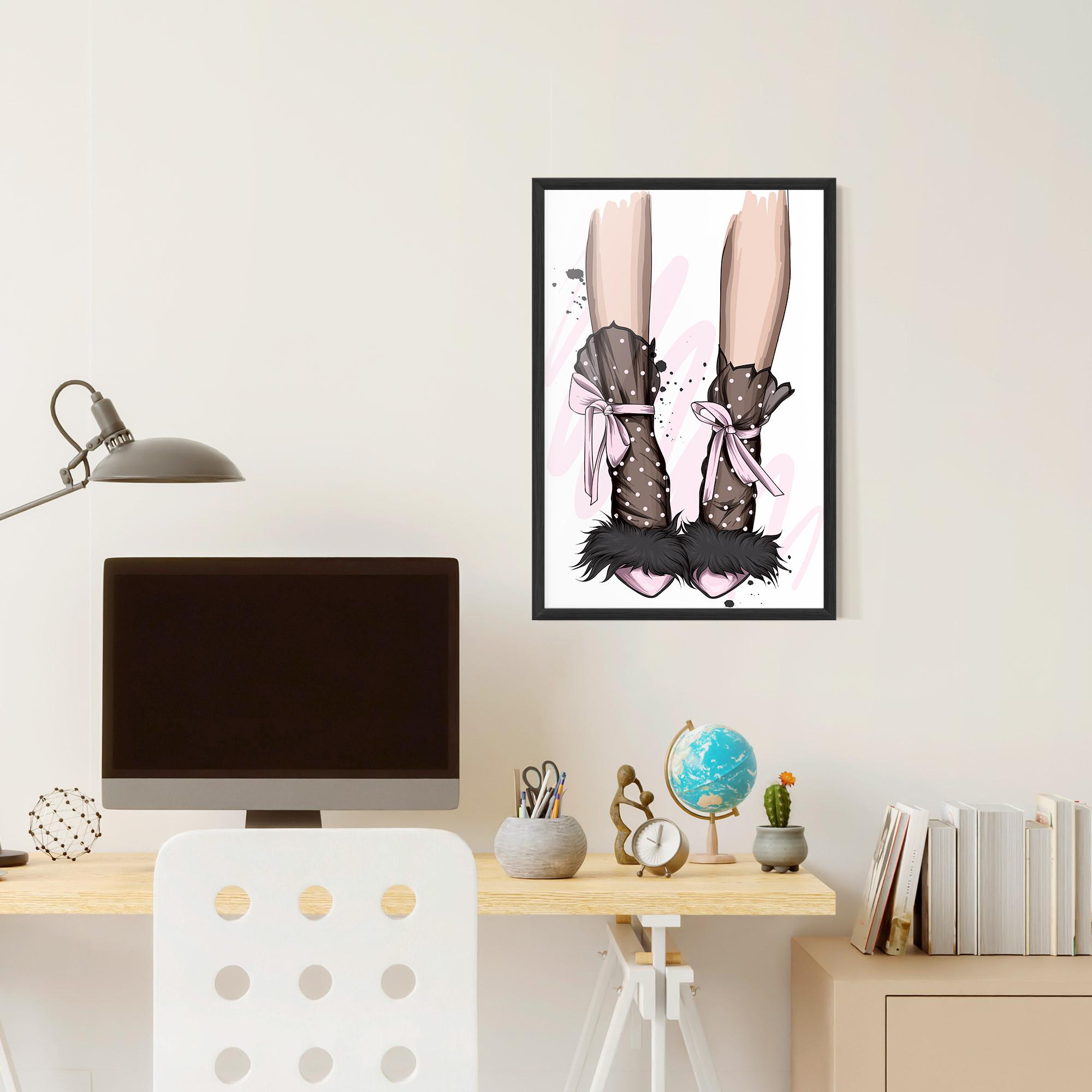 Keretezett Poszter Black Cute Heels mockup 6
