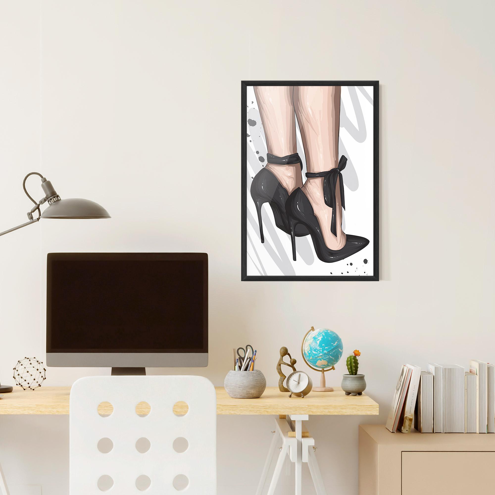 Keretezett Poszter Black Woman Shoes mockup 6