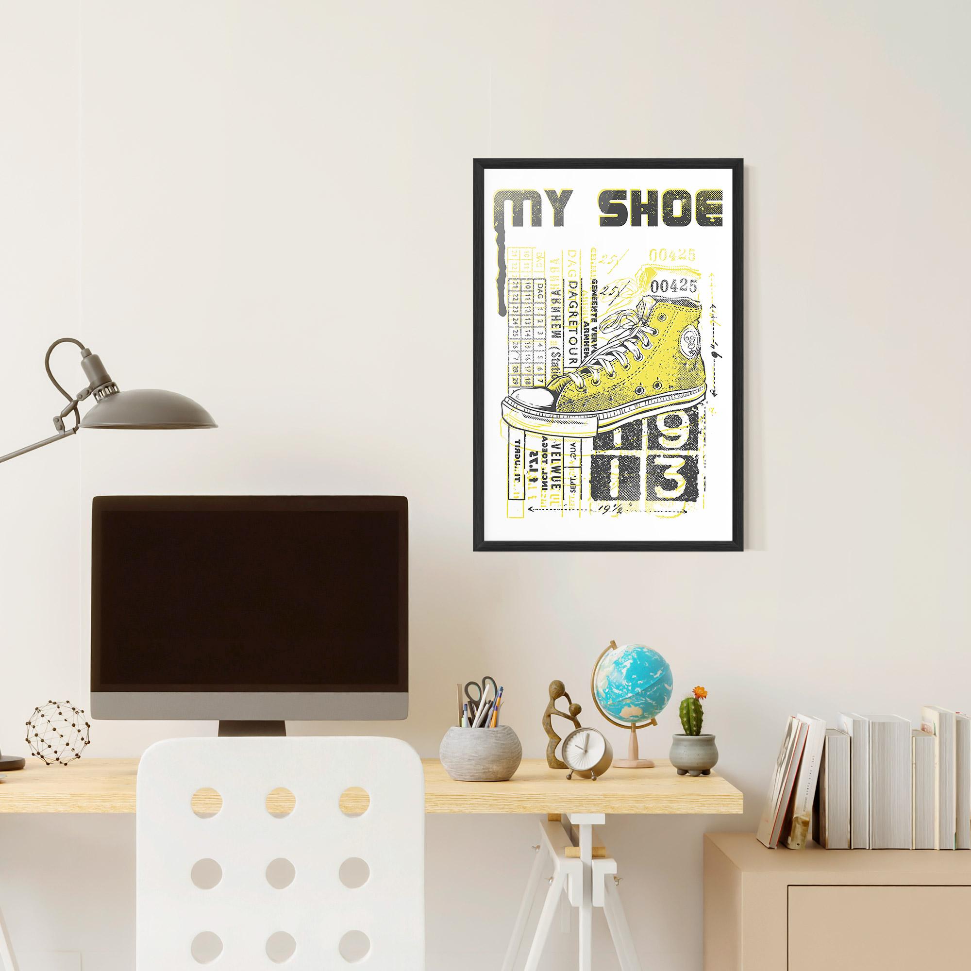 Keretezett Poszter My Shoe Yellow mockup 6