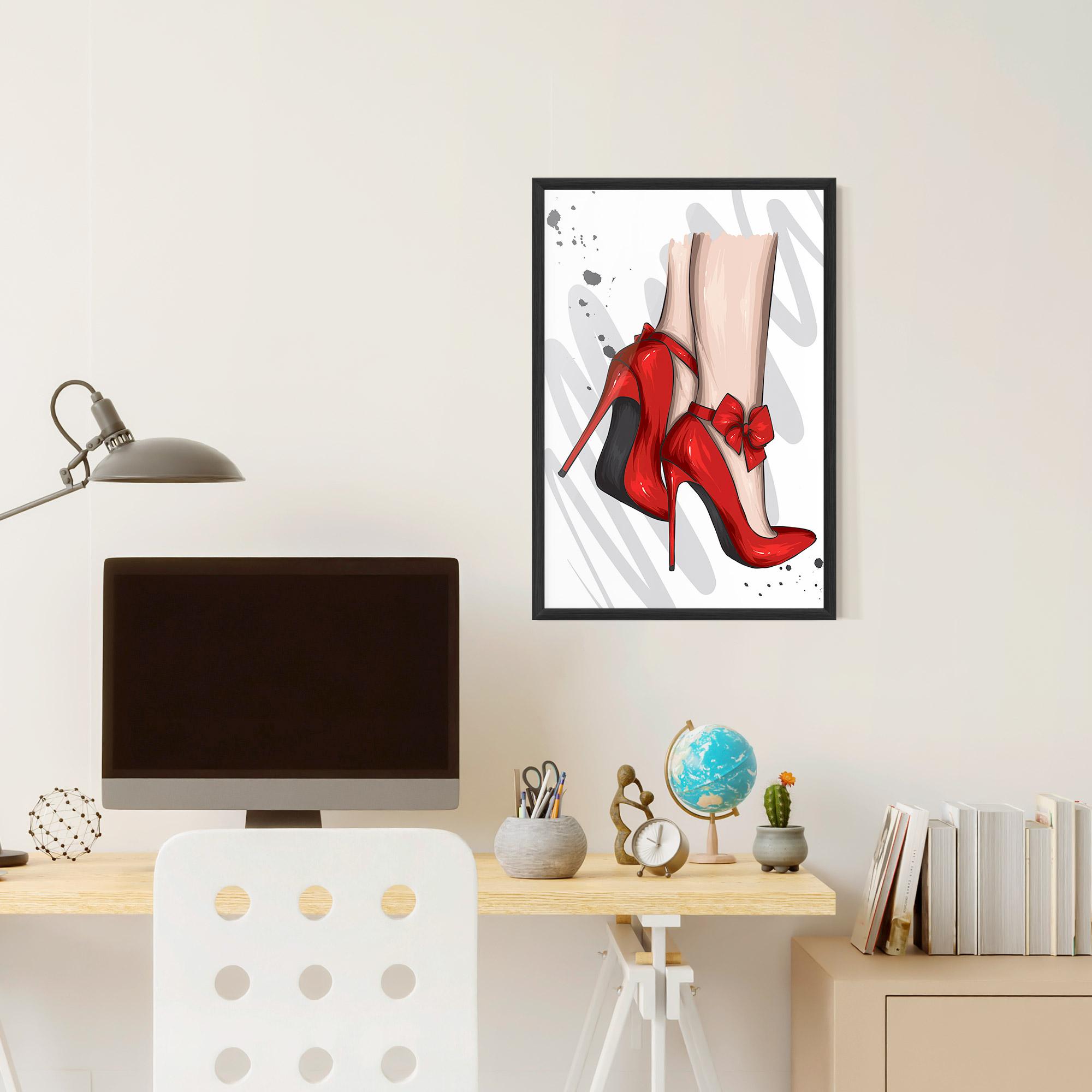 Keretezett Poszter Red Bow Heels mockup 6