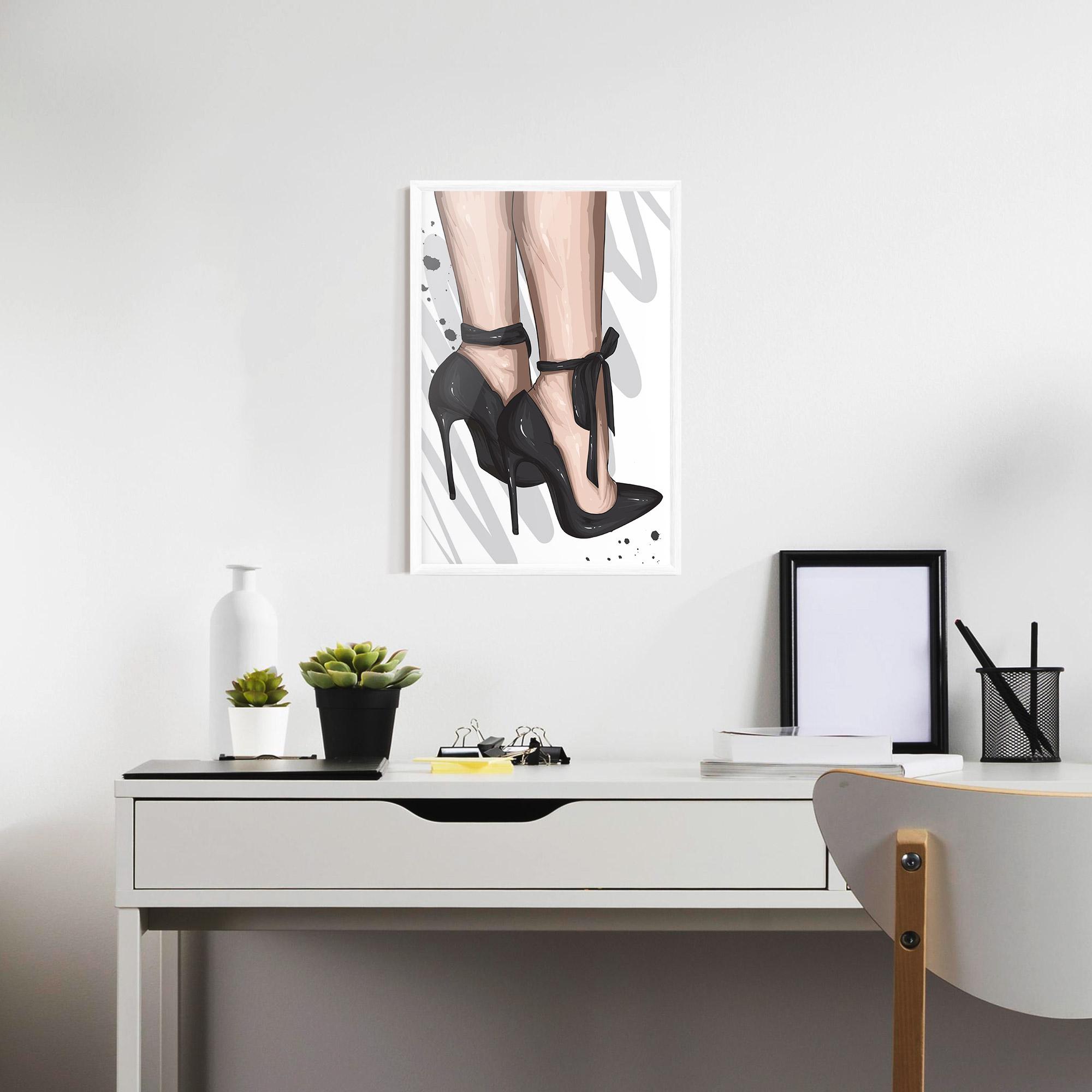 Keretezett Poszter Black Woman Shoes mockup 7
