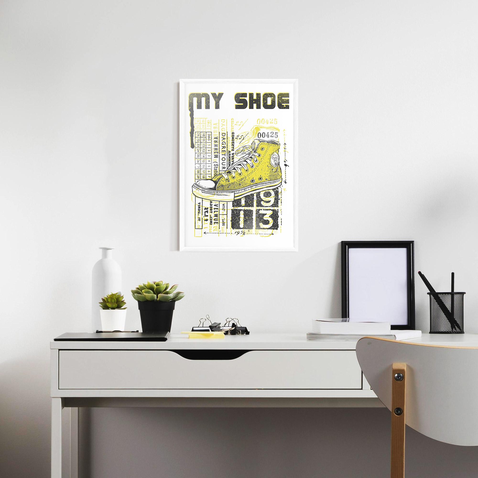 Keretezett Poszter My Shoe Yellow mockup 7