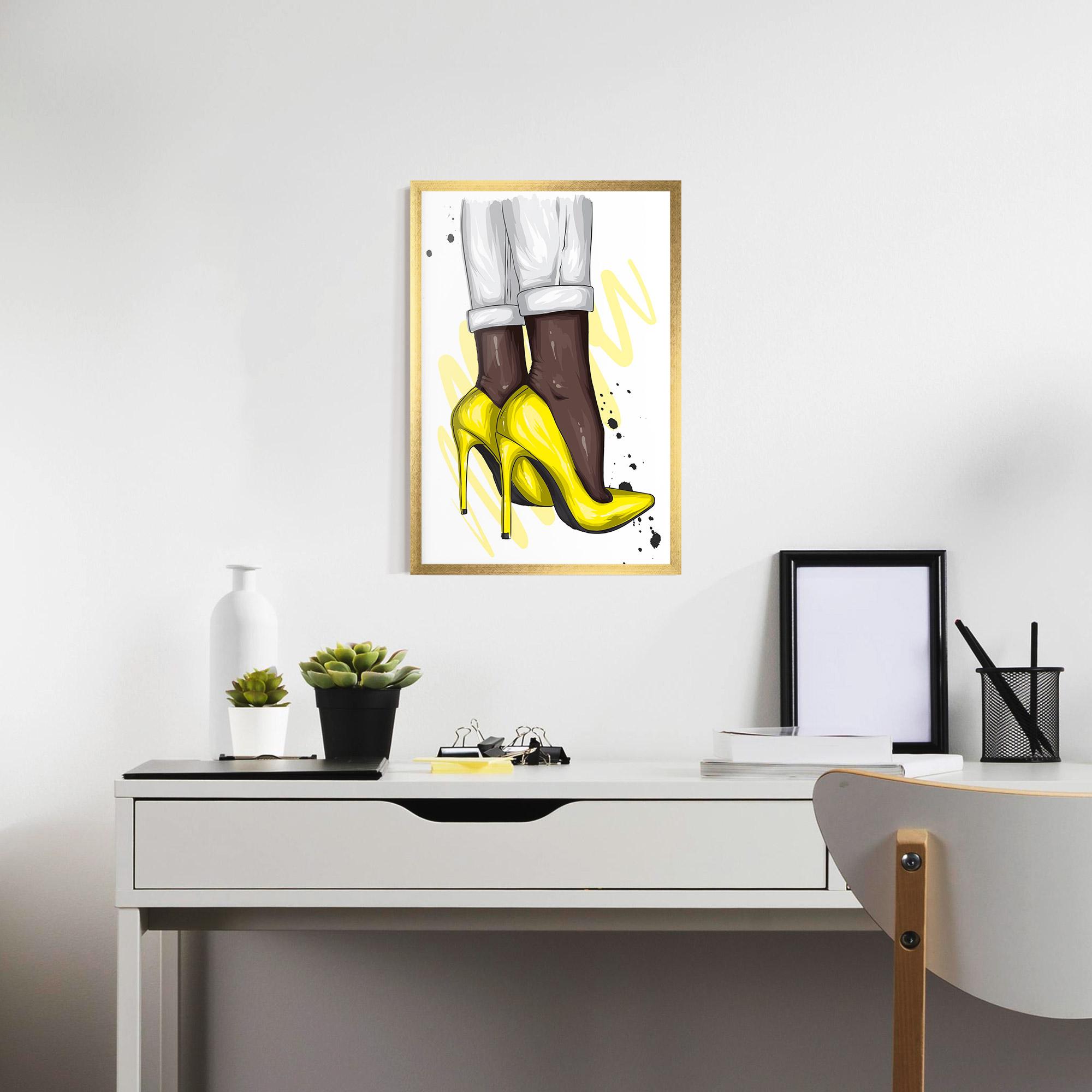 Keretezett Poszter Yellow Shoes mockup 7