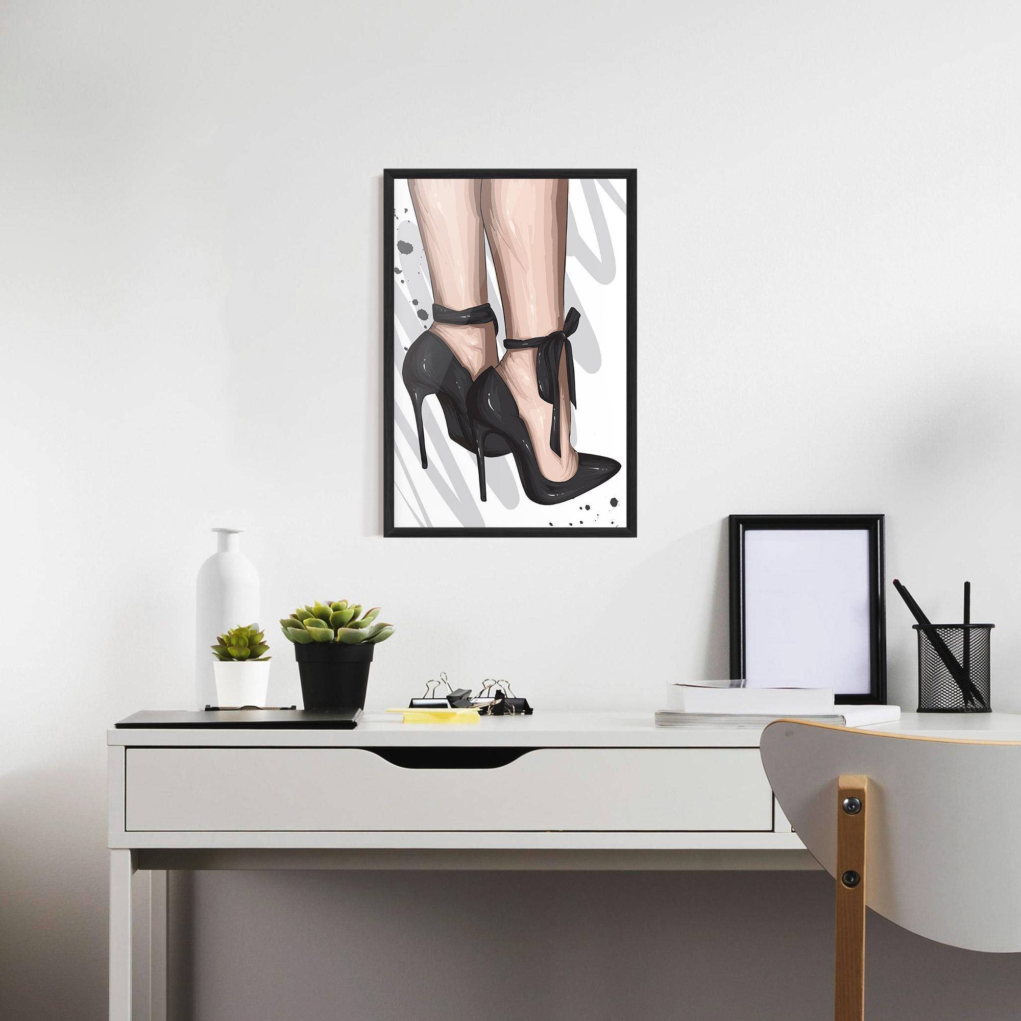 Keretezett Poszter Black Woman Shoes mockup 7