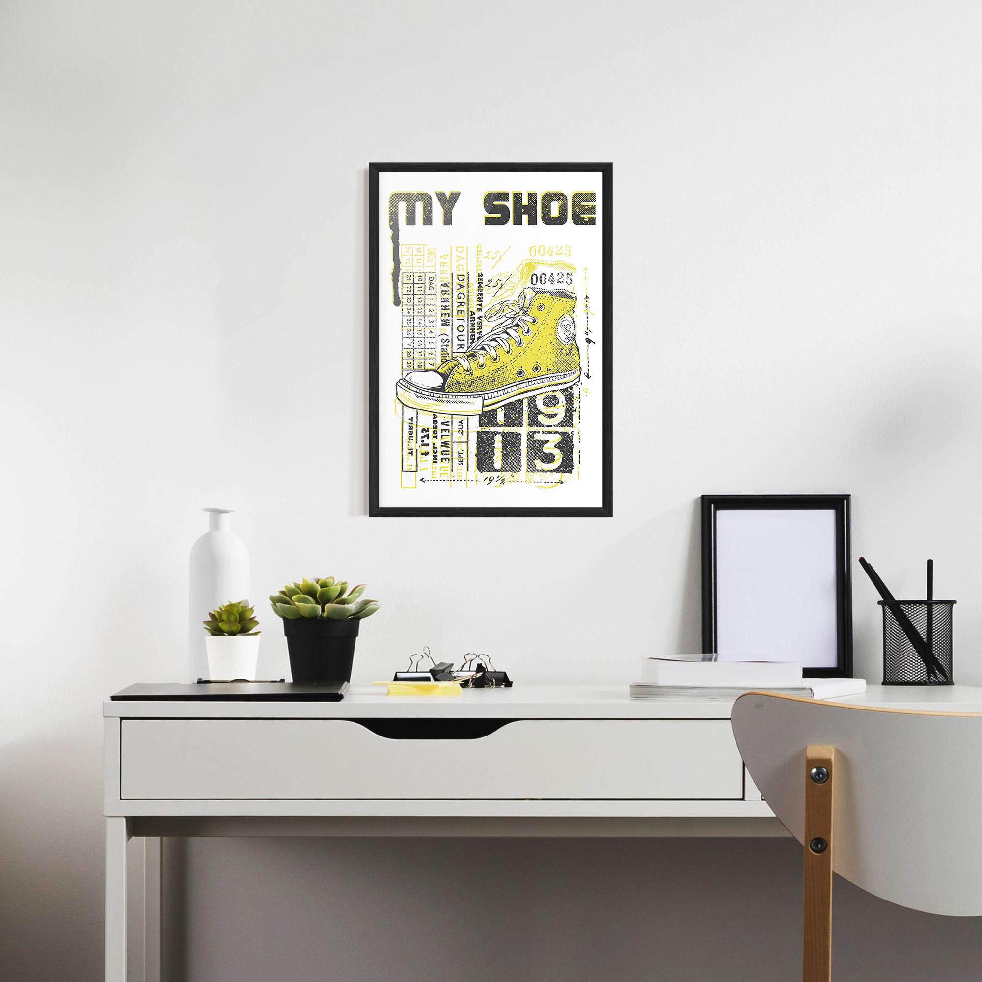 Keretezett Poszter My Shoe Yellow mockup 7