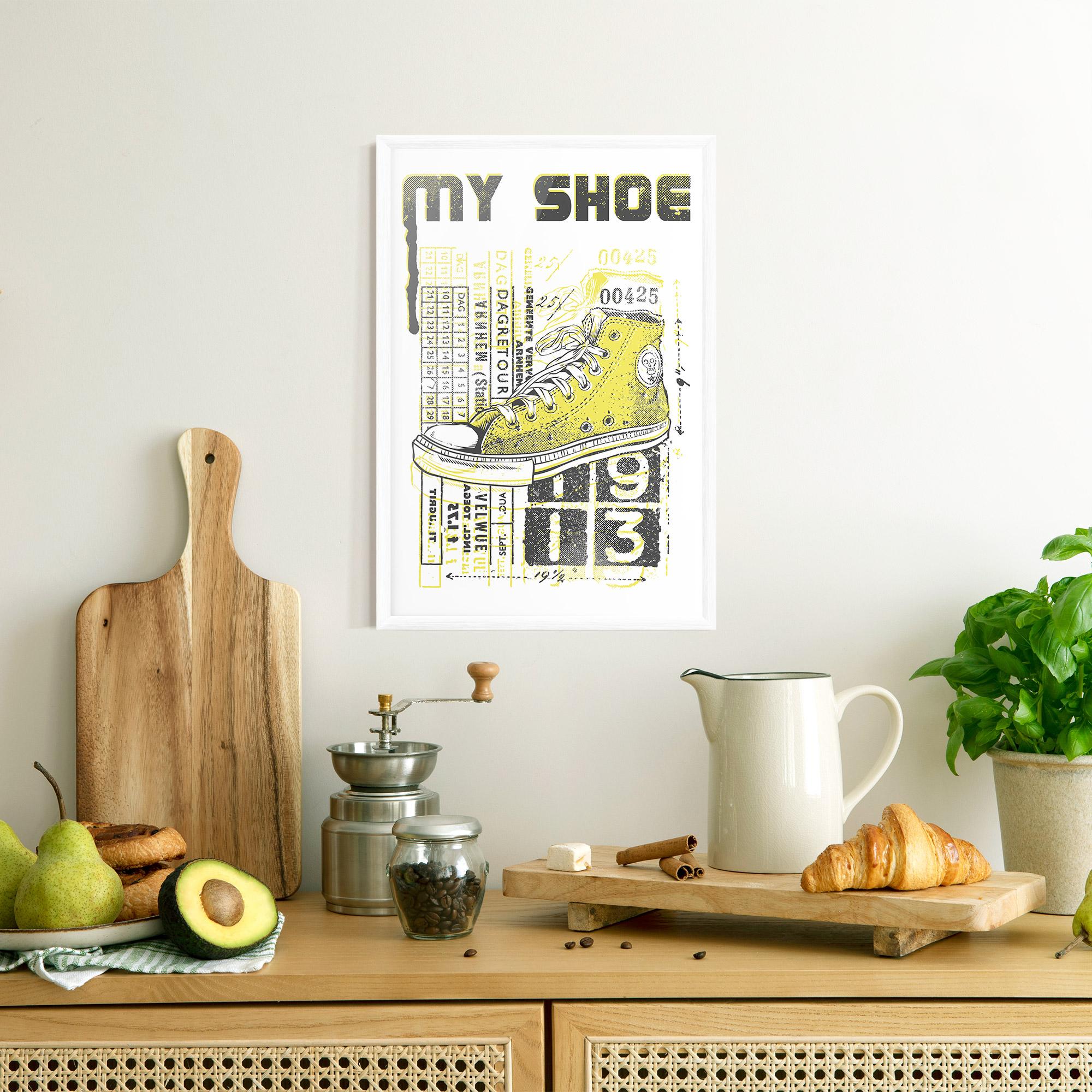 Keretezett Poszter My Shoe Yellow mockup 8