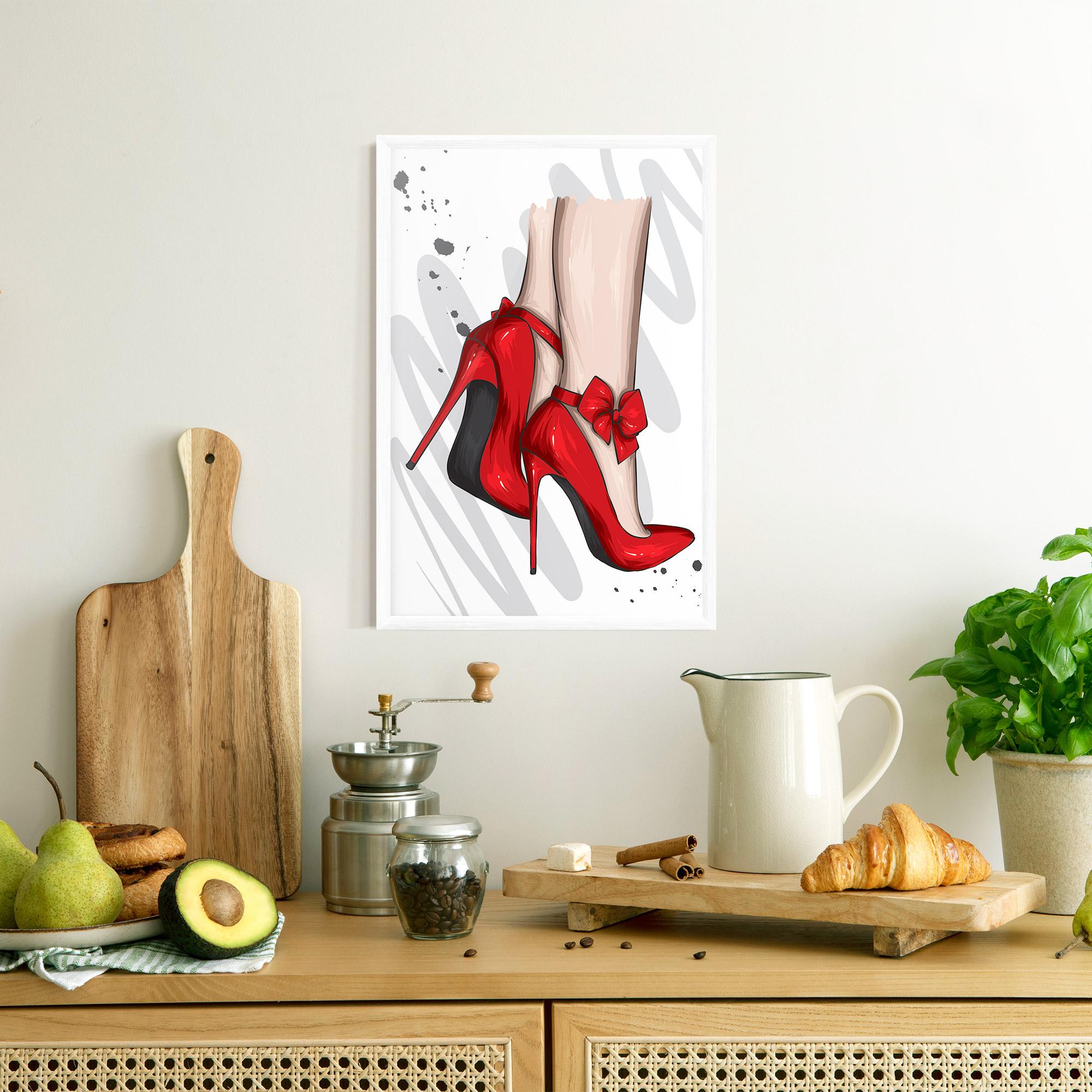 Keretezett Poszter Red Bow Heels mockup 8
