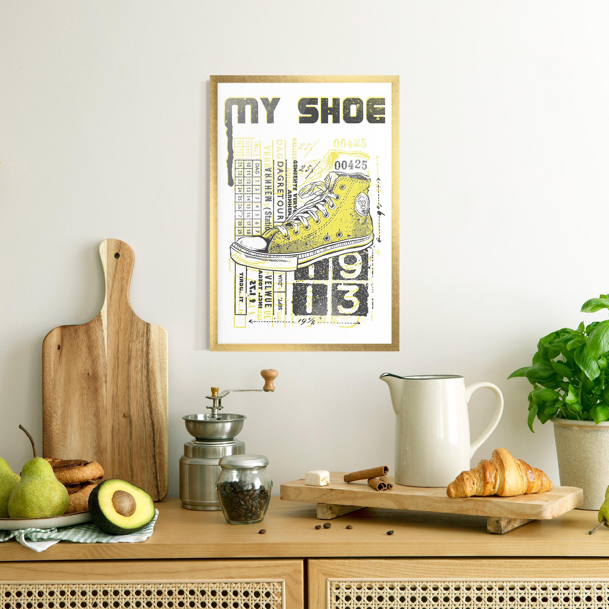 Keretezett Poszter My Shoe Yellow mockup 8