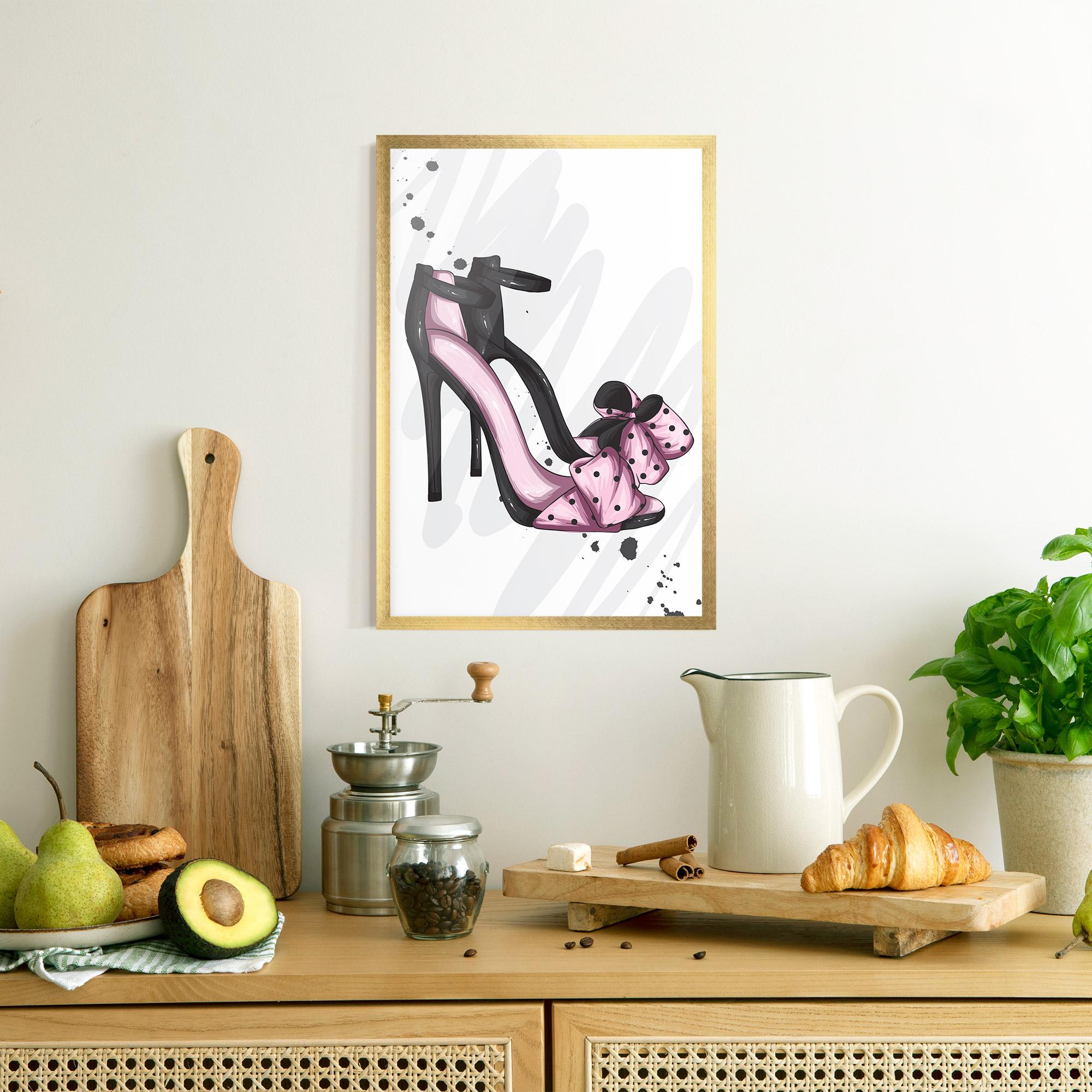 Keretezett Poszter Pink Black Heels mockup 8