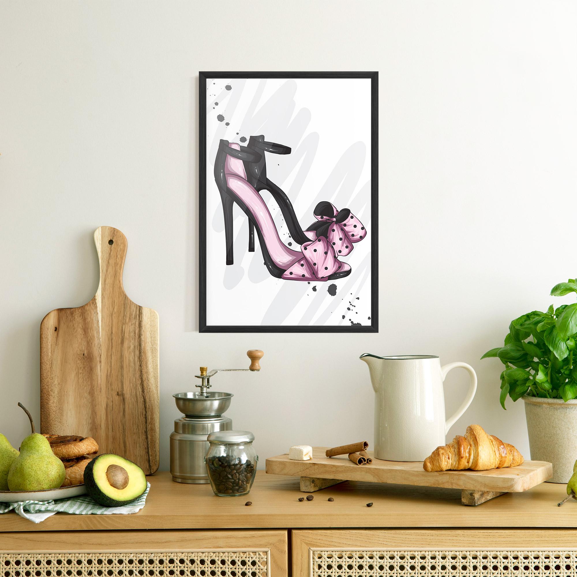Keretezett Poszter Pink Black Heels mockup 8