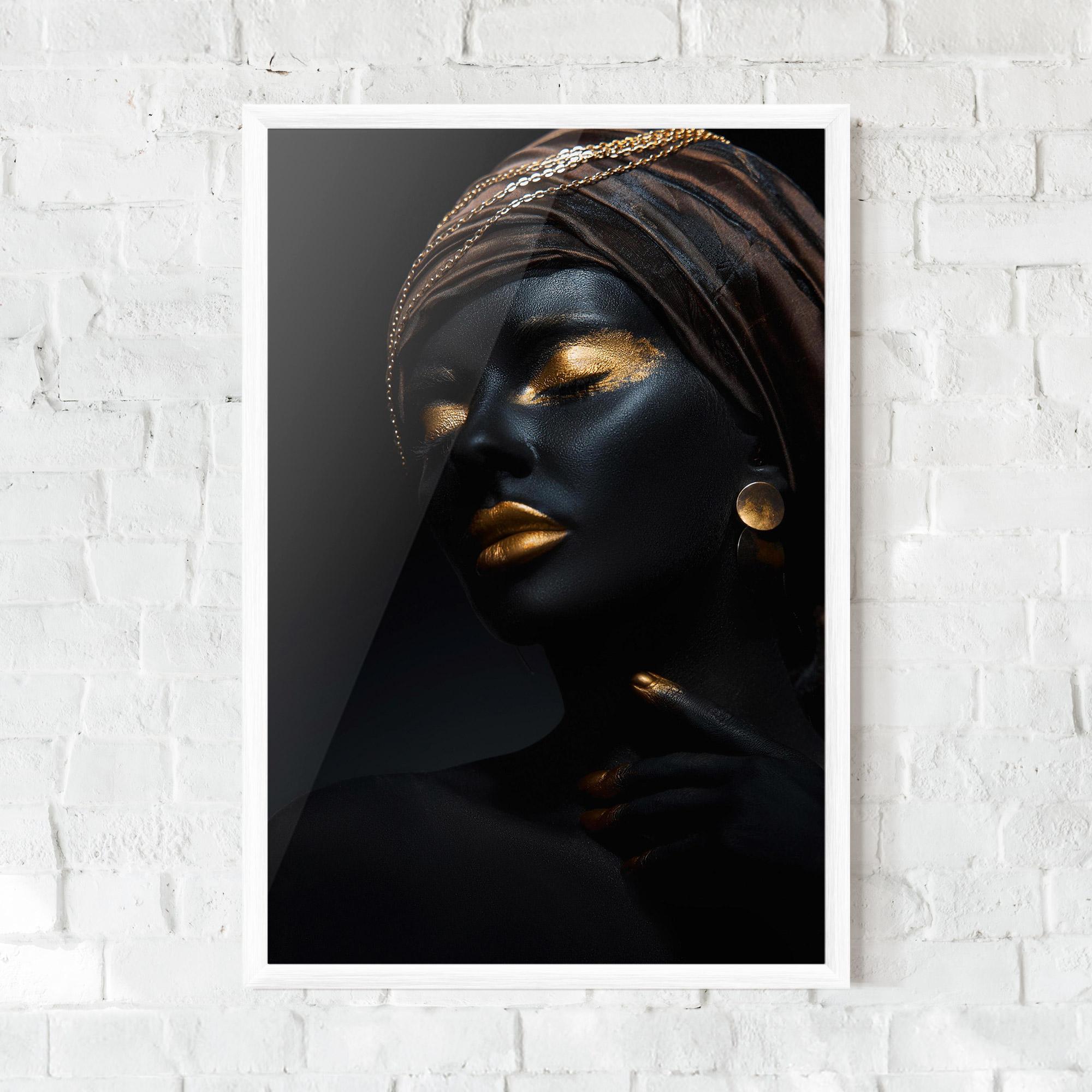 Keretezett Poszter Black Gold Skin mockup 0