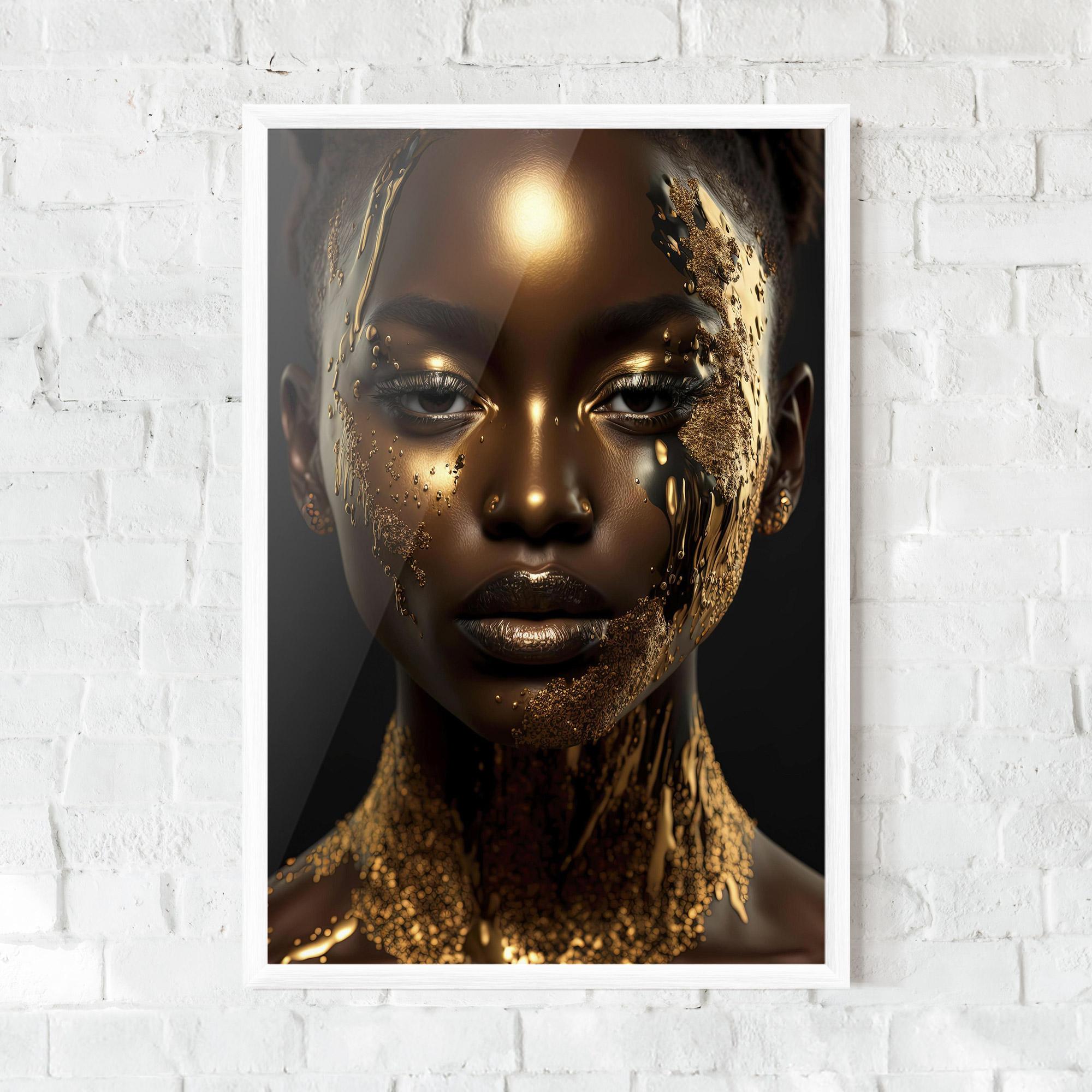 Keretezett Poszter Dripping Gold Woman mockup 0