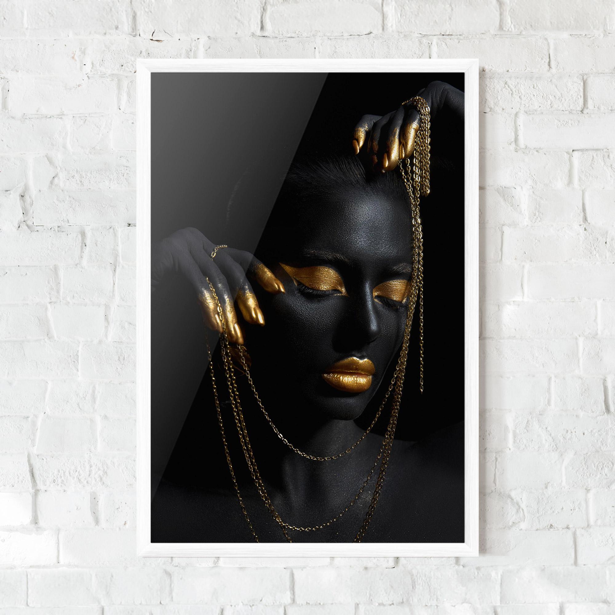Keretezett Poszter Gold Black Skin mockup 0
