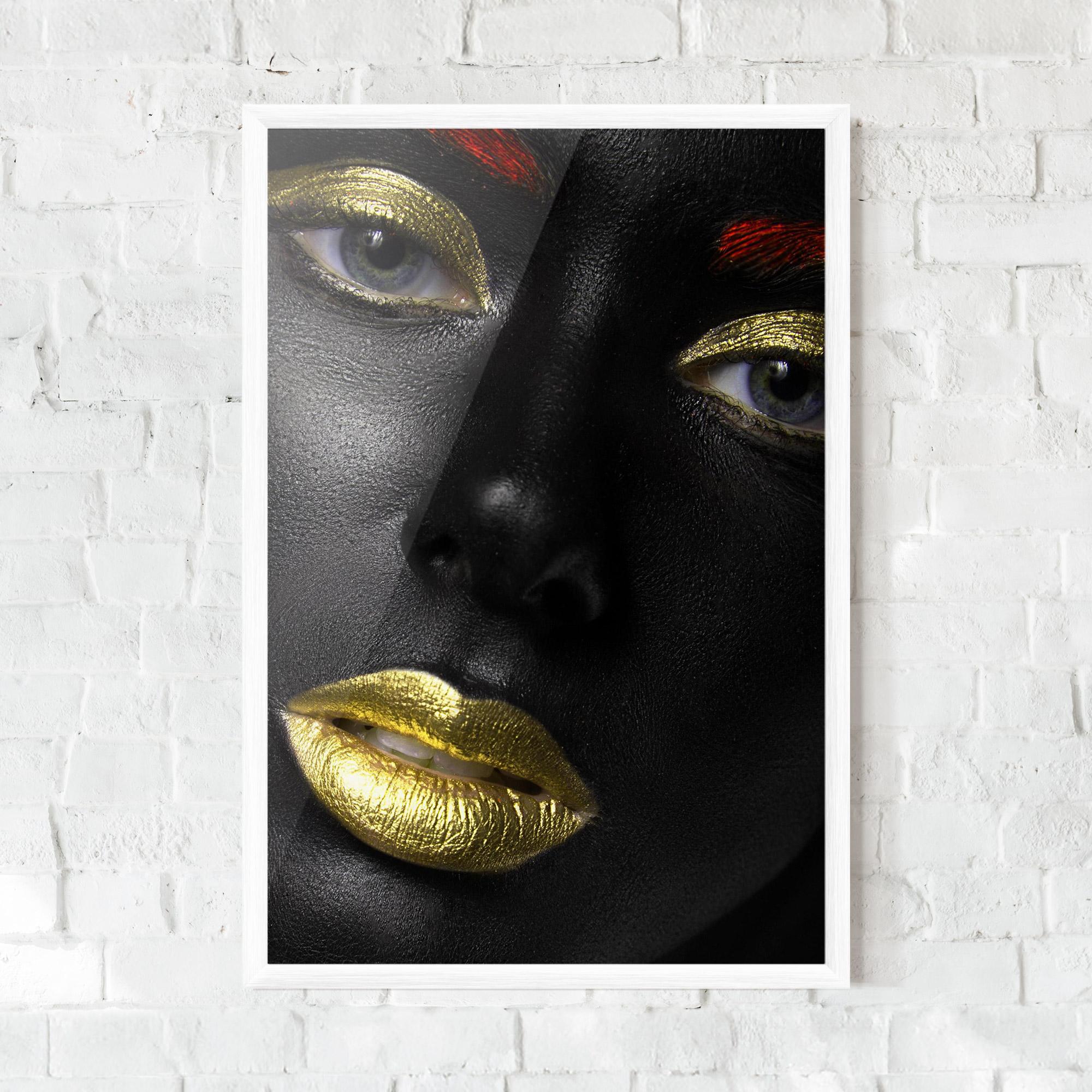 Keretezett Poszter Gold Red Lips mockup 0