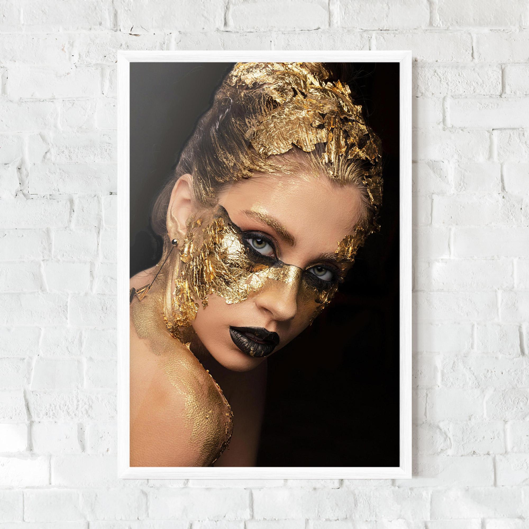 Keretezett Poszter Golden Foil Face mockup 0