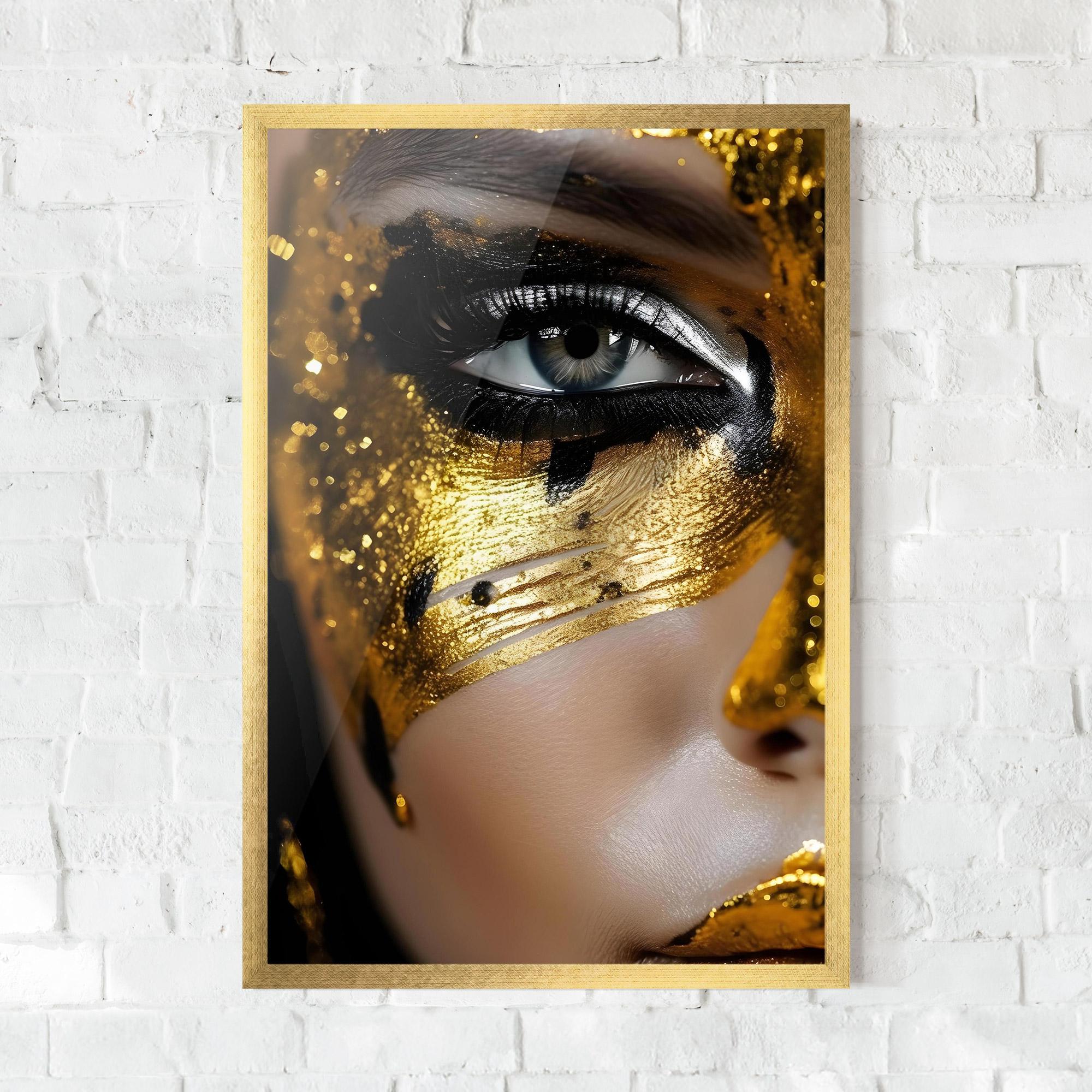 Keretezett Poszter Black Gold Eyeliner mockup 0