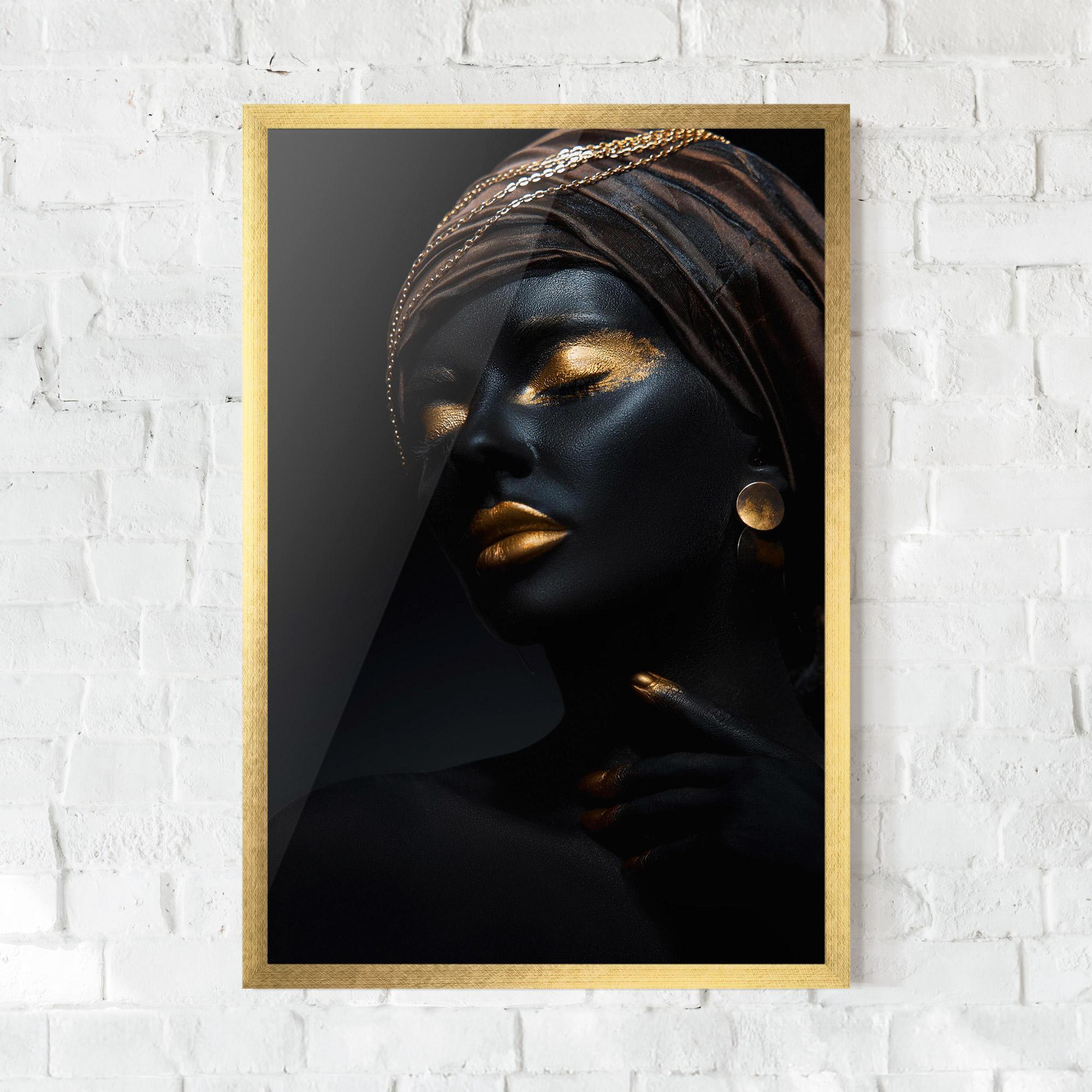 Keretezett Poszter Black Gold Skin mockup 0