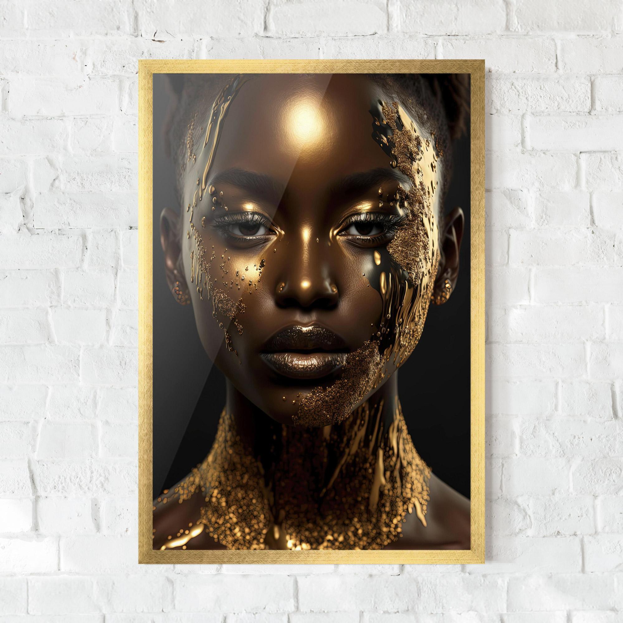 Keretezett Poszter Dripping Gold Woman mockup 0