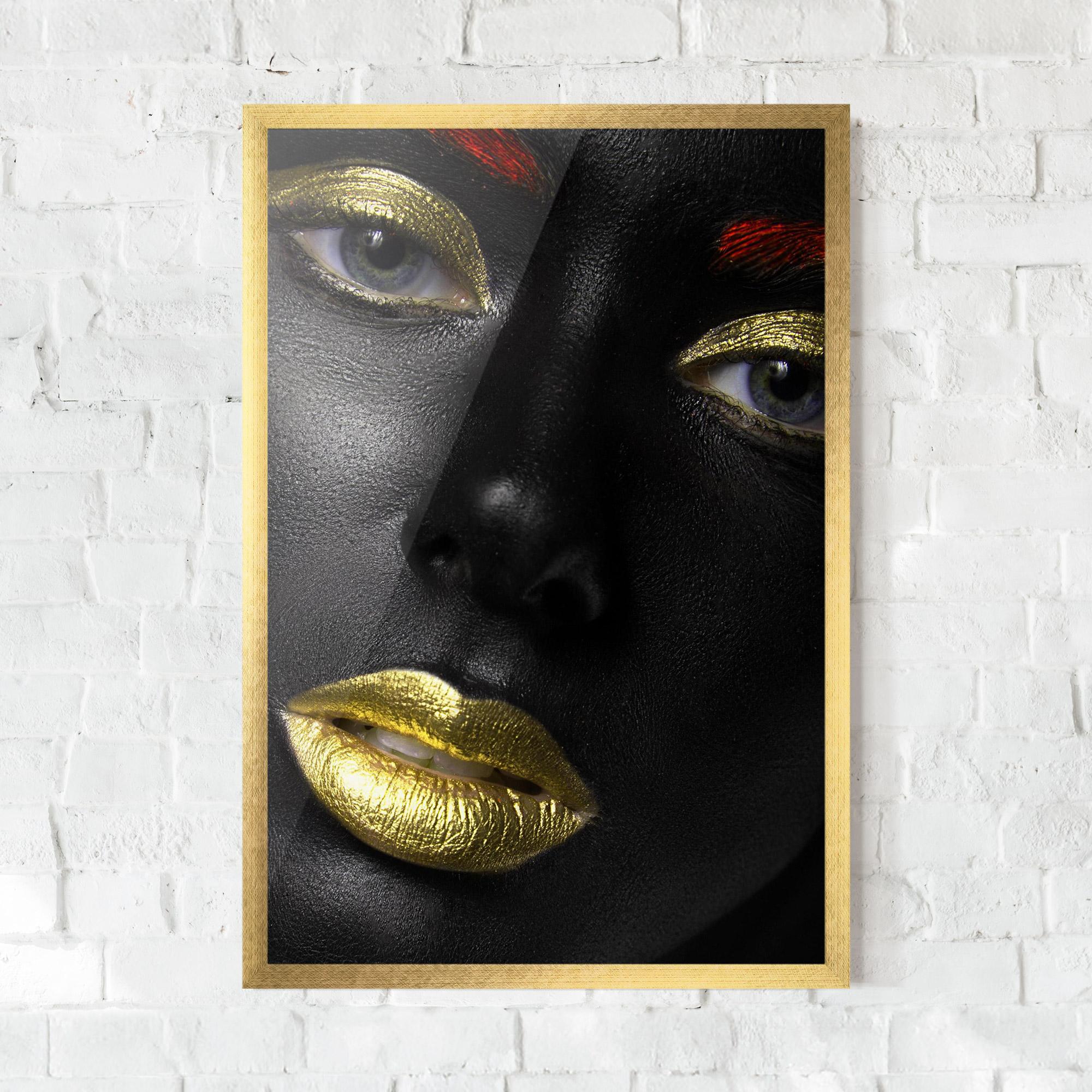 Keretezett Poszter Gold Red Lips mockup 0