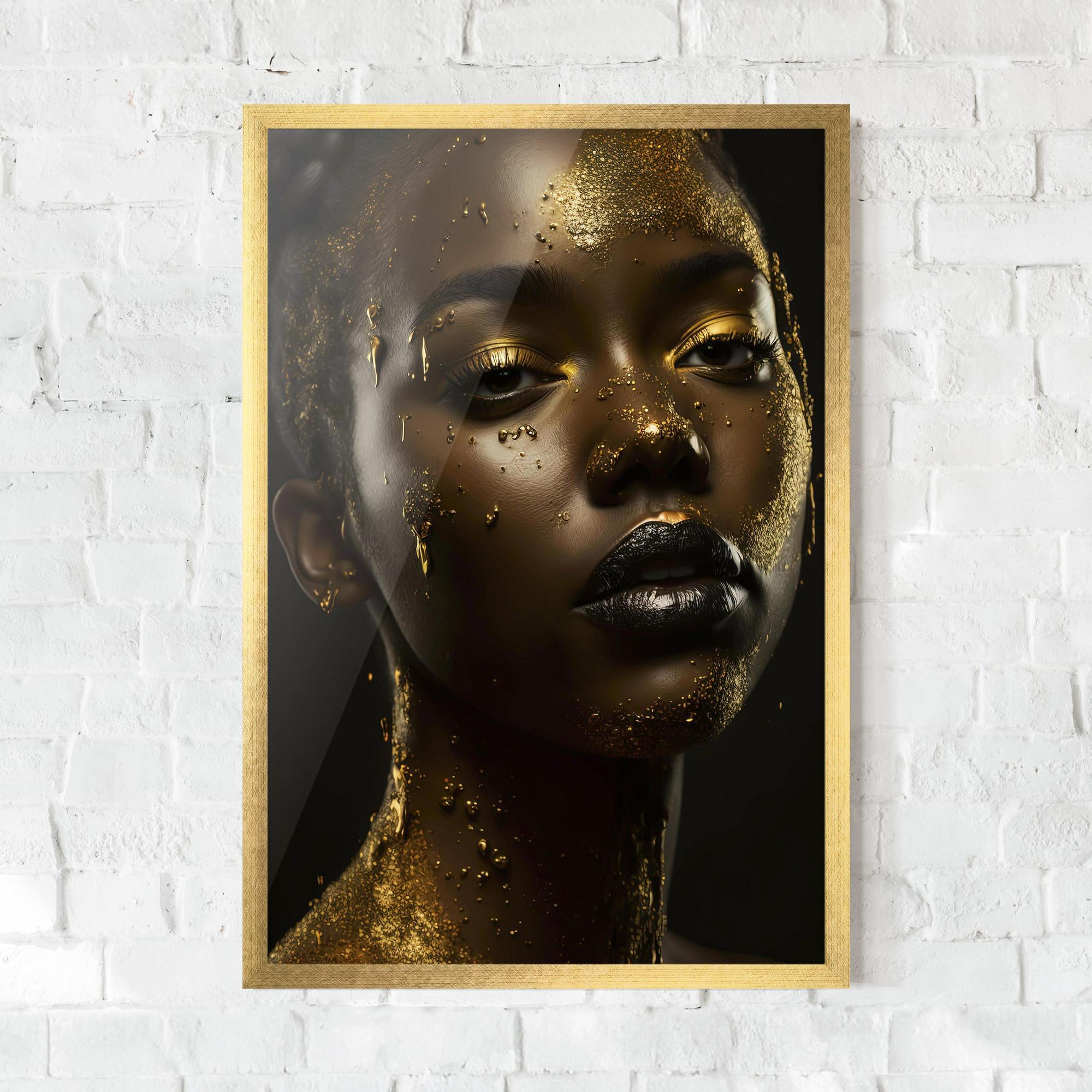 Keretezett Poszter Gold Sparkling Woman mockup 0