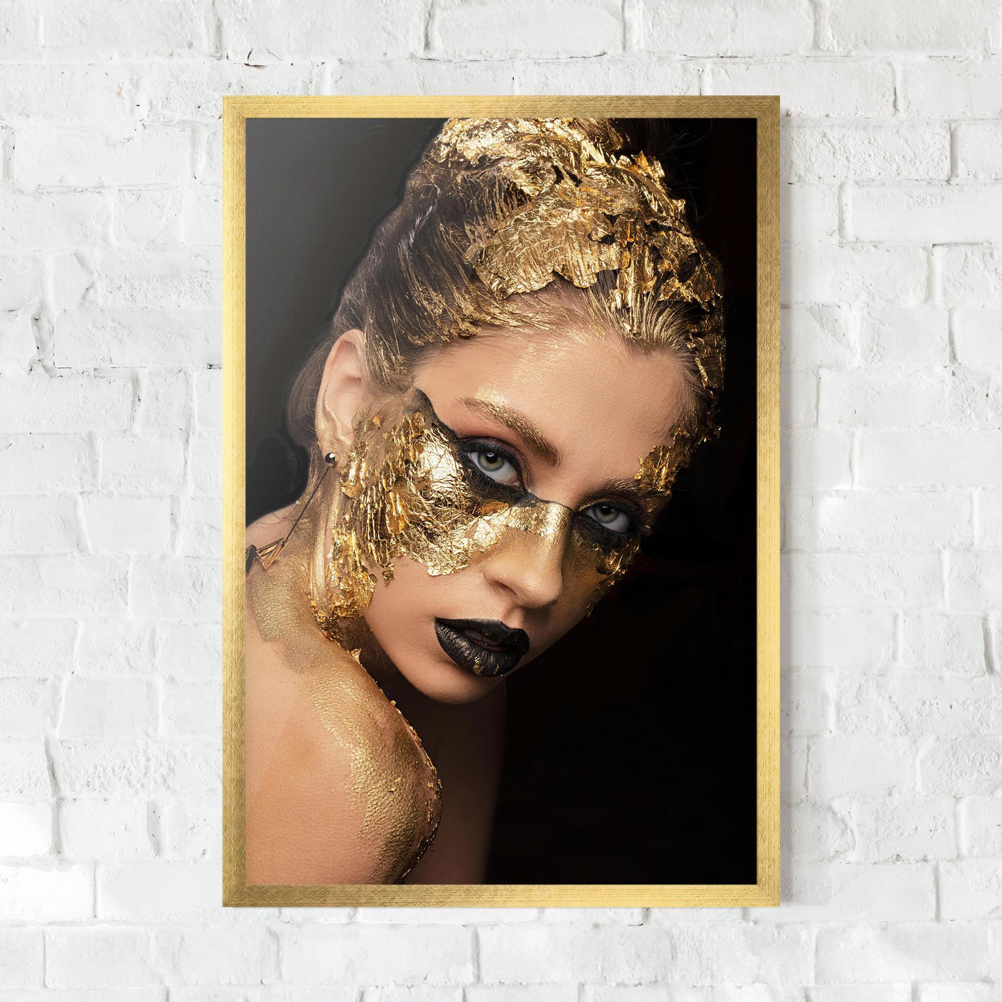 Keretezett Poszter Golden Foil Face mockup 0