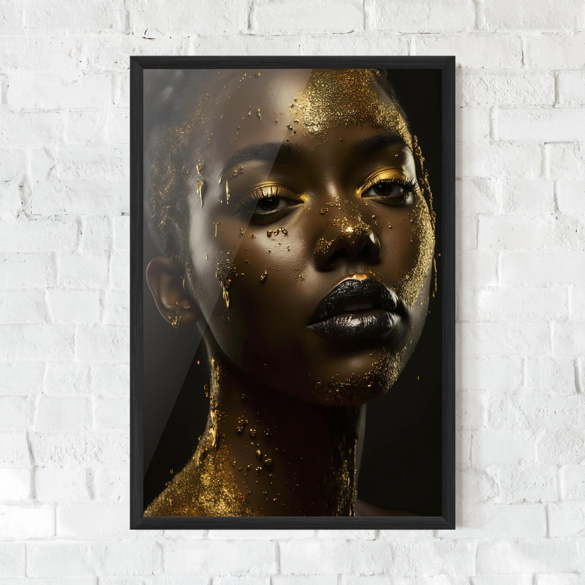 Keretezett Poszter Gold Sparkling Woman mockup 0