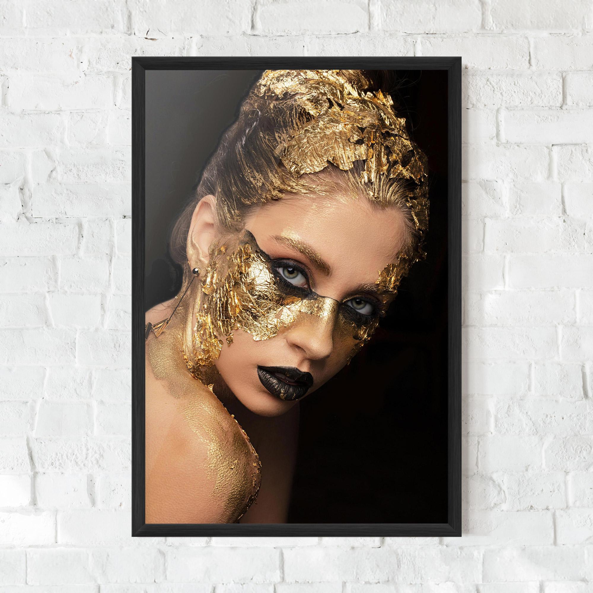 Keretezett Poszter Golden Foil Face mockup 0