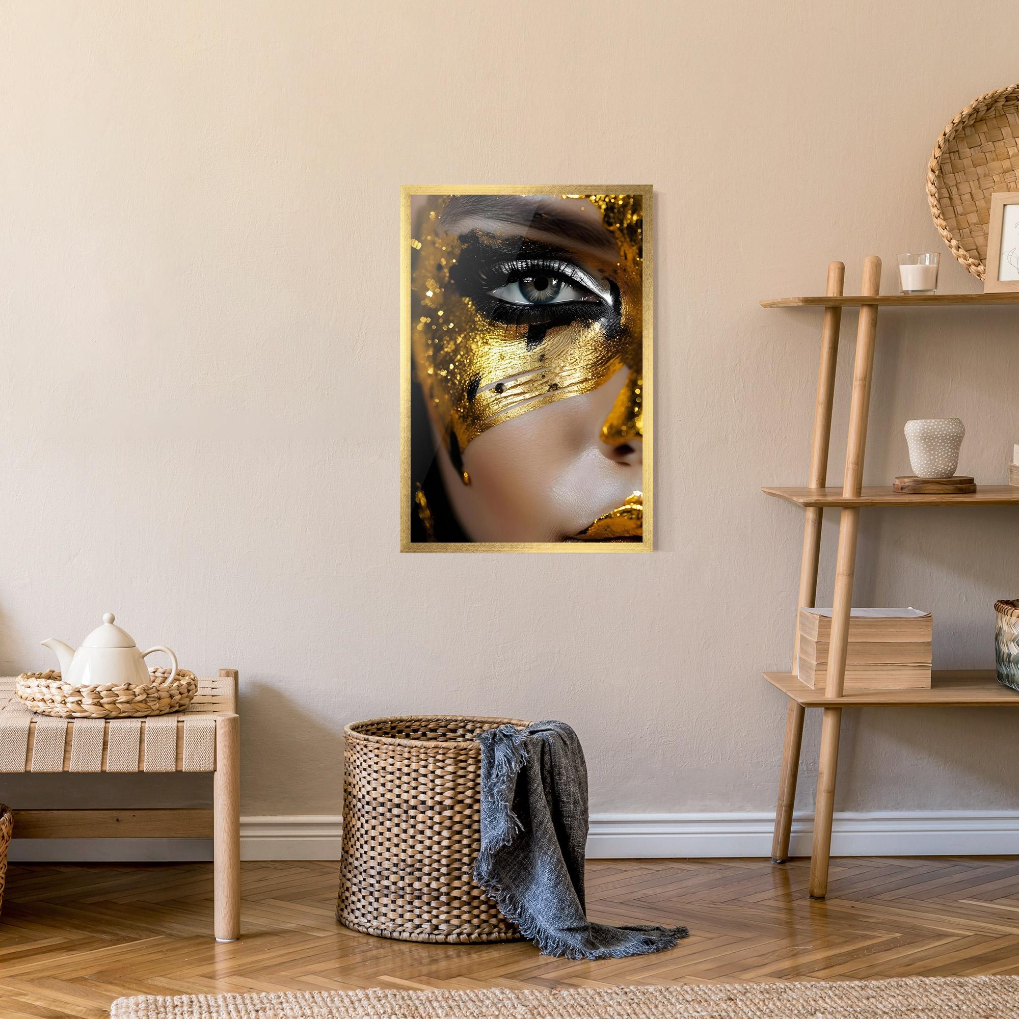 Keretezett Poszter Black Gold Eyeliner mockup 9