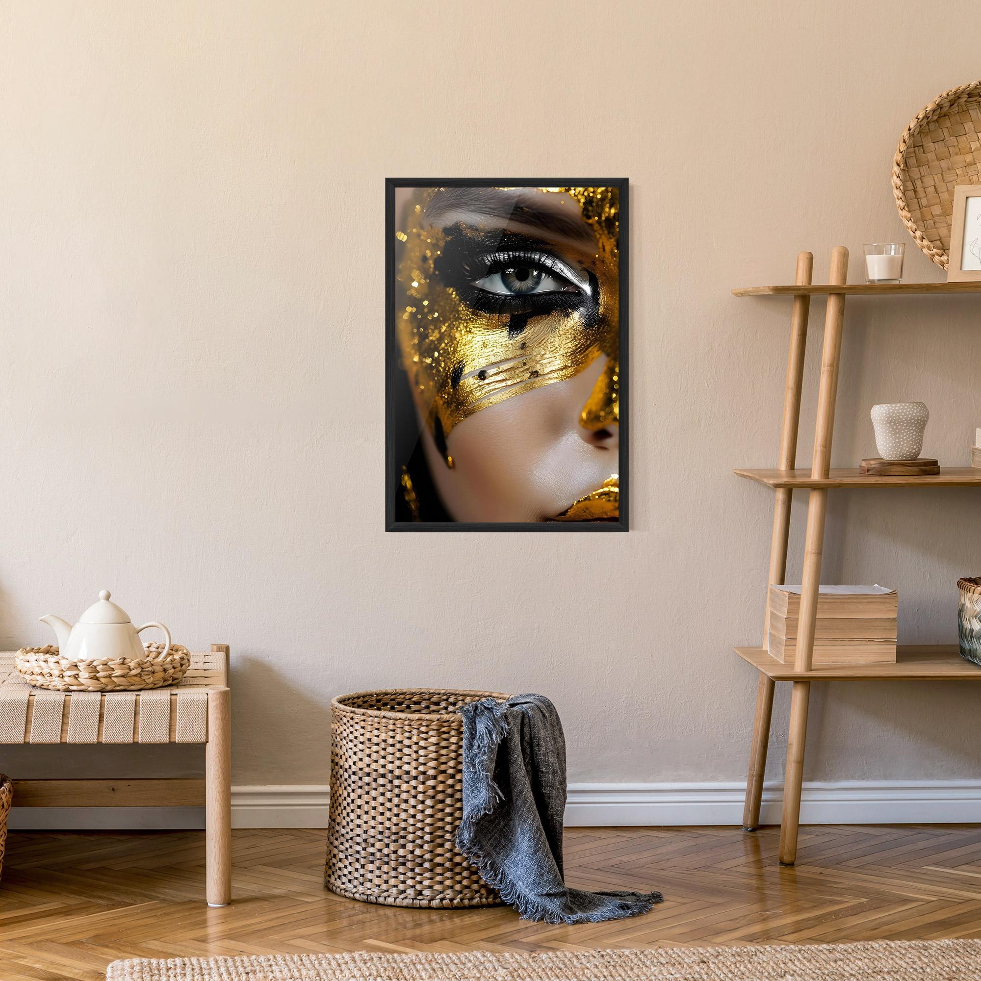 Keretezett Poszter Black Gold Eyeliner mockup 9