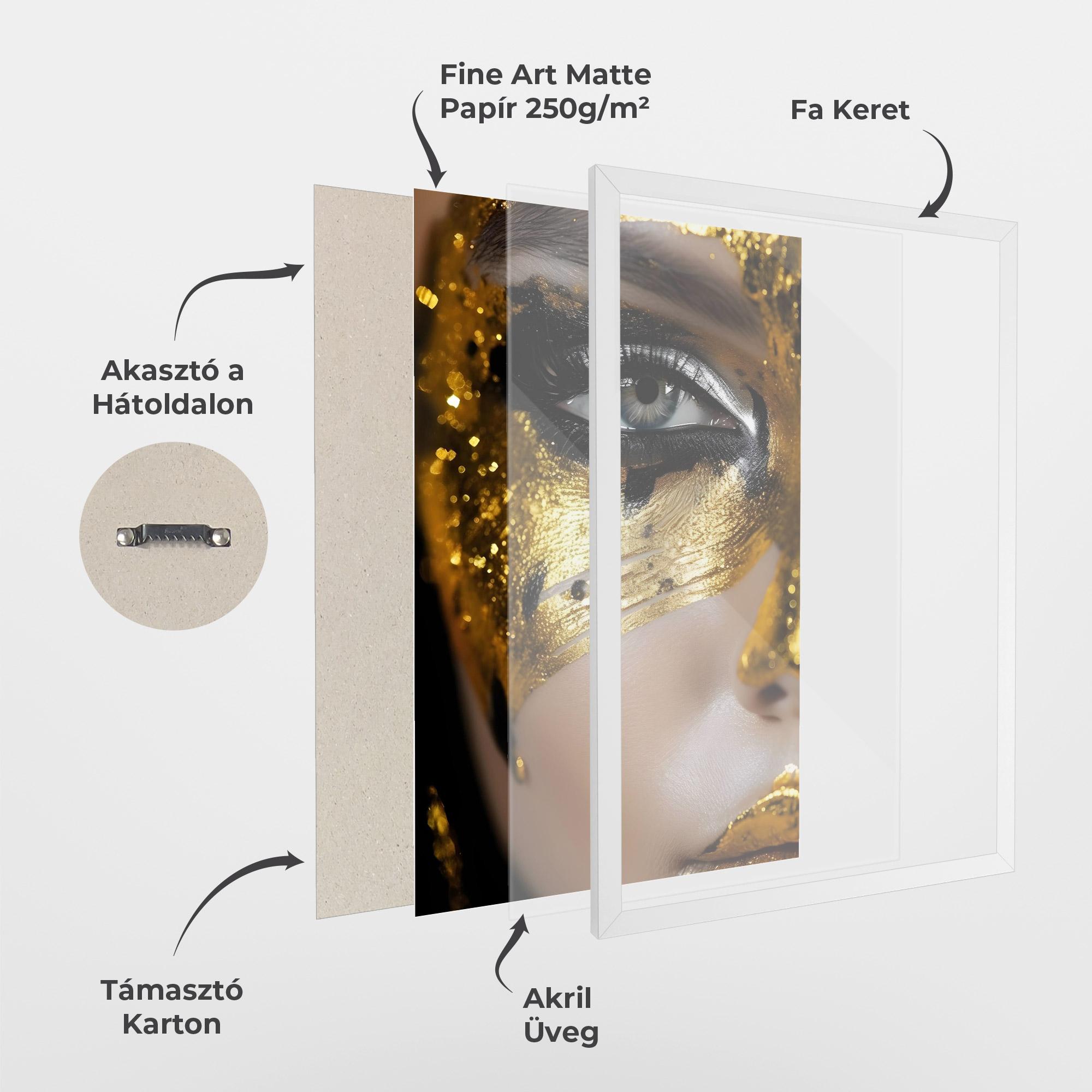 Keretezett Poszter Black Gold Eyeliner mockup 1