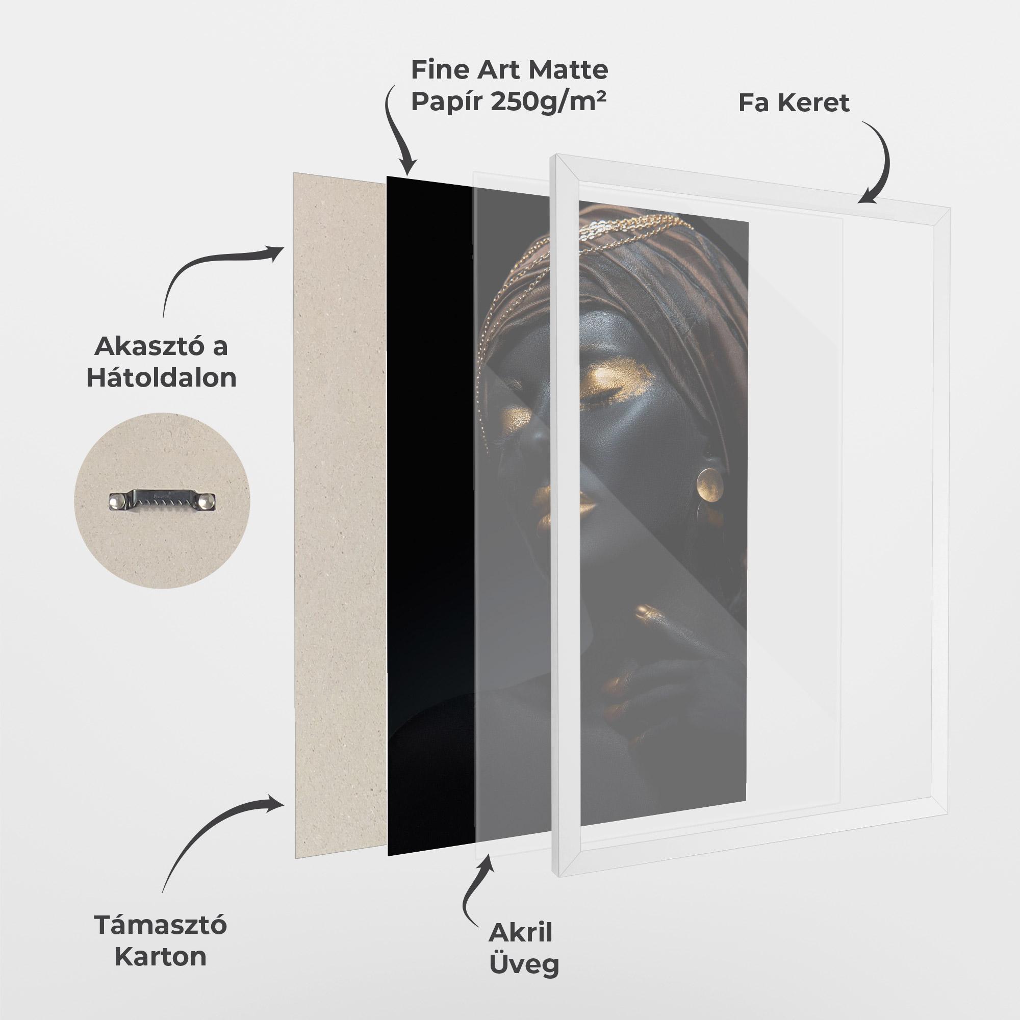 Keretezett Poszter Black Gold Skin mockup 1