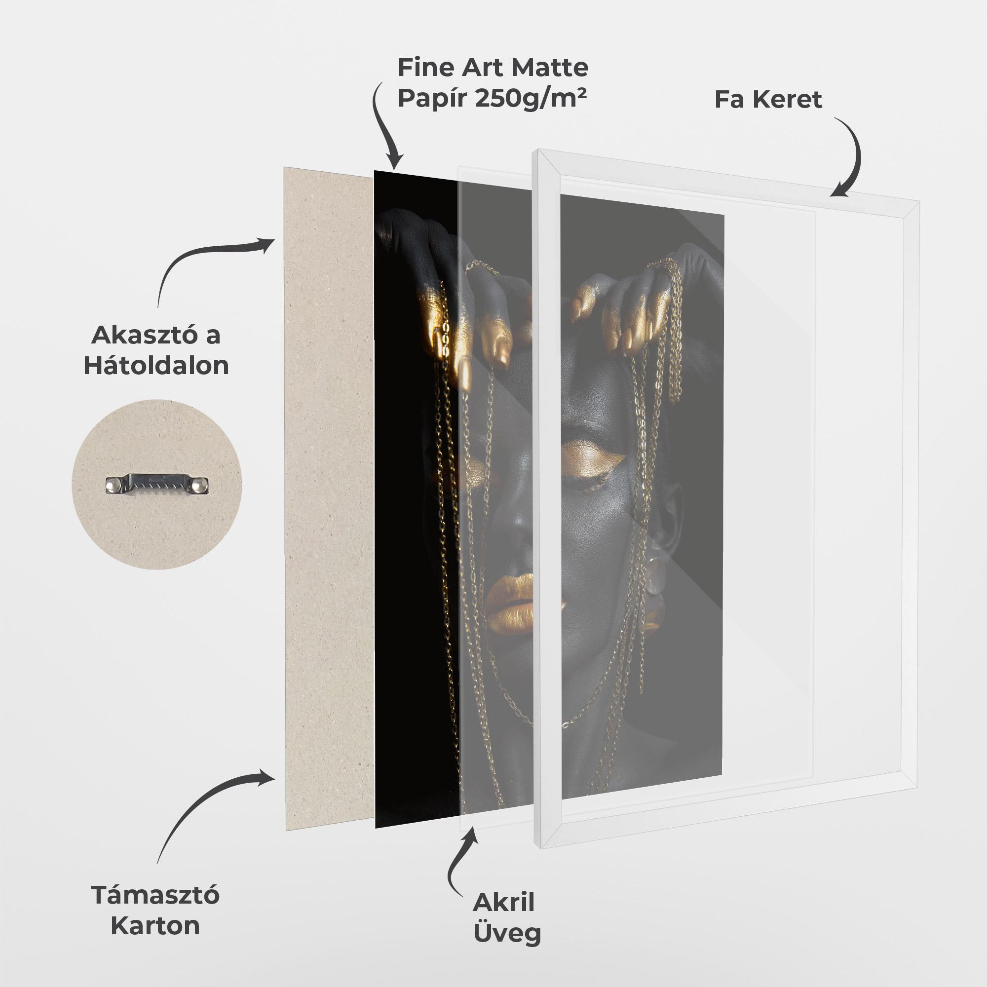 Keretezett Poszter Chain Gold Eyelids mockup 1