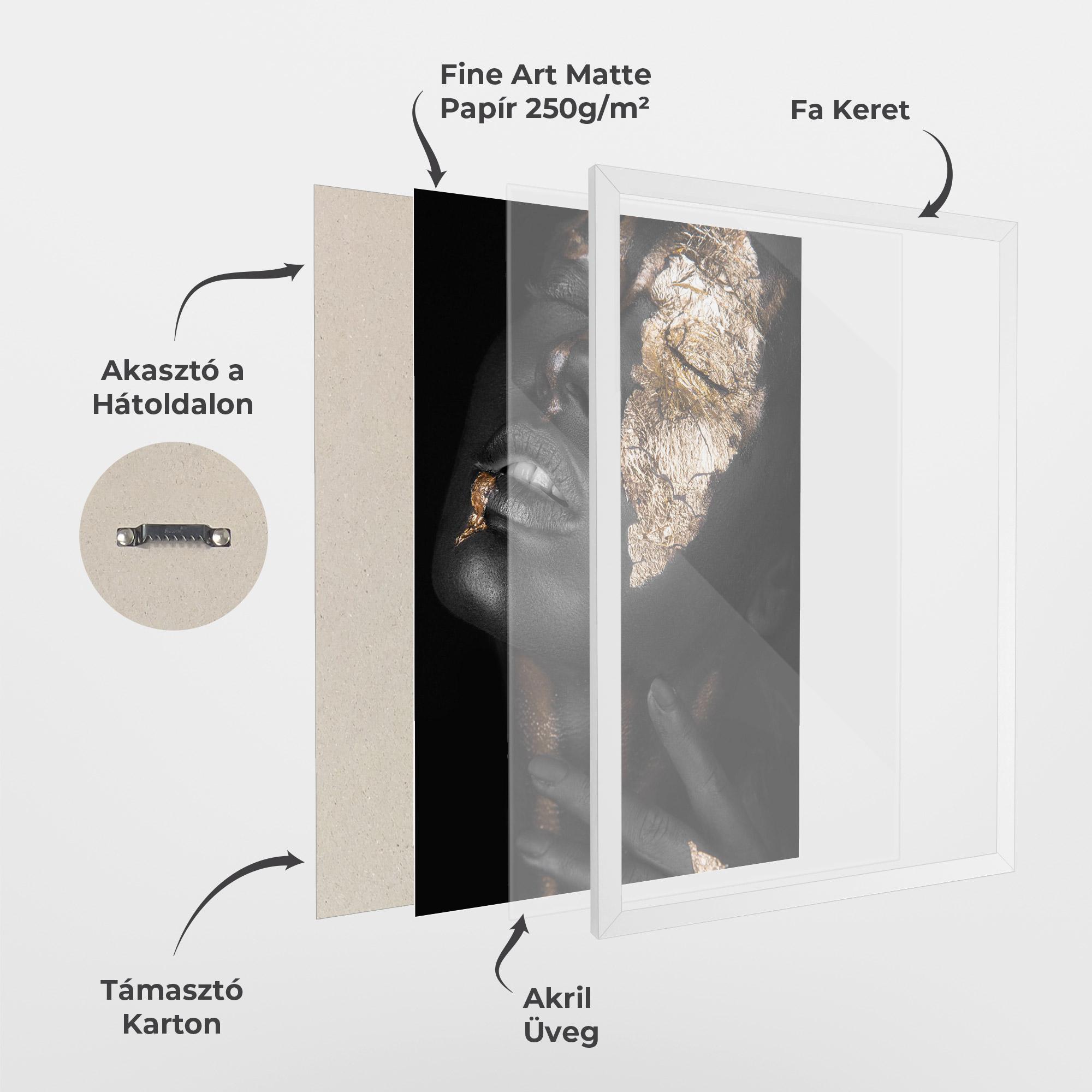 Keretezett Poszter Darkskinned Gold Art mockup 1